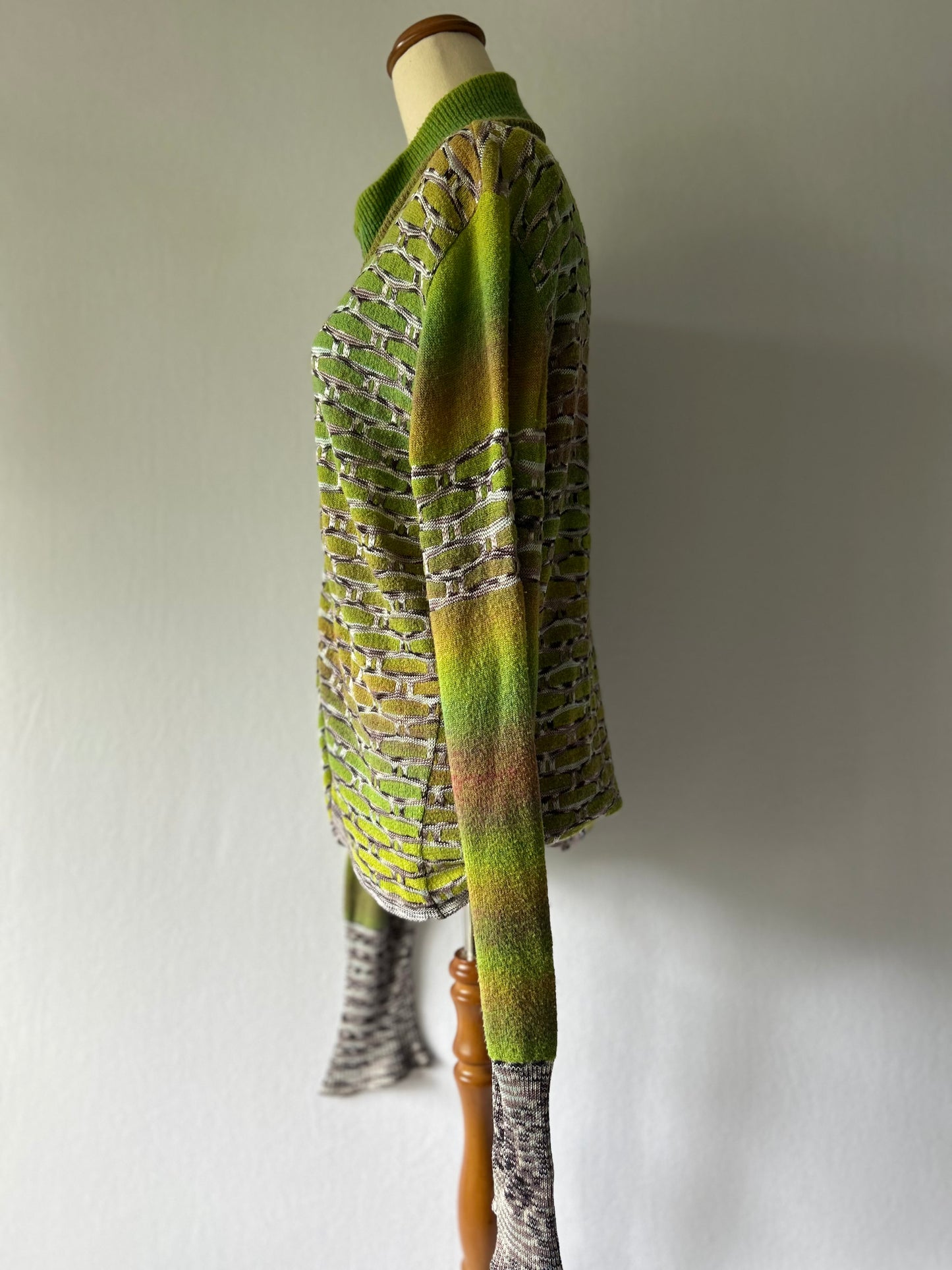 Sabatini Green Ombré Knit Zip Cardigan - Size L