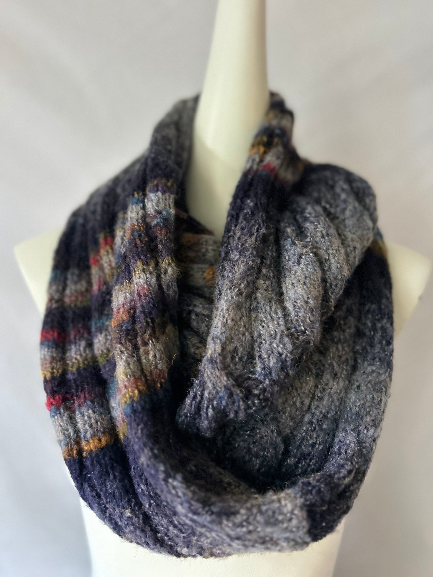 Textured Multi-Tonal Infinity Circle Scarf