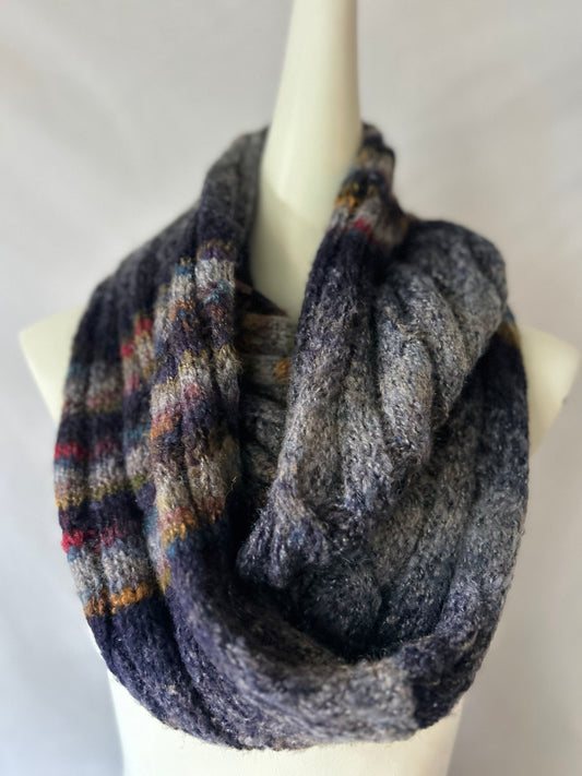 Textured Multi-Tonal Infinity Circle Scarf