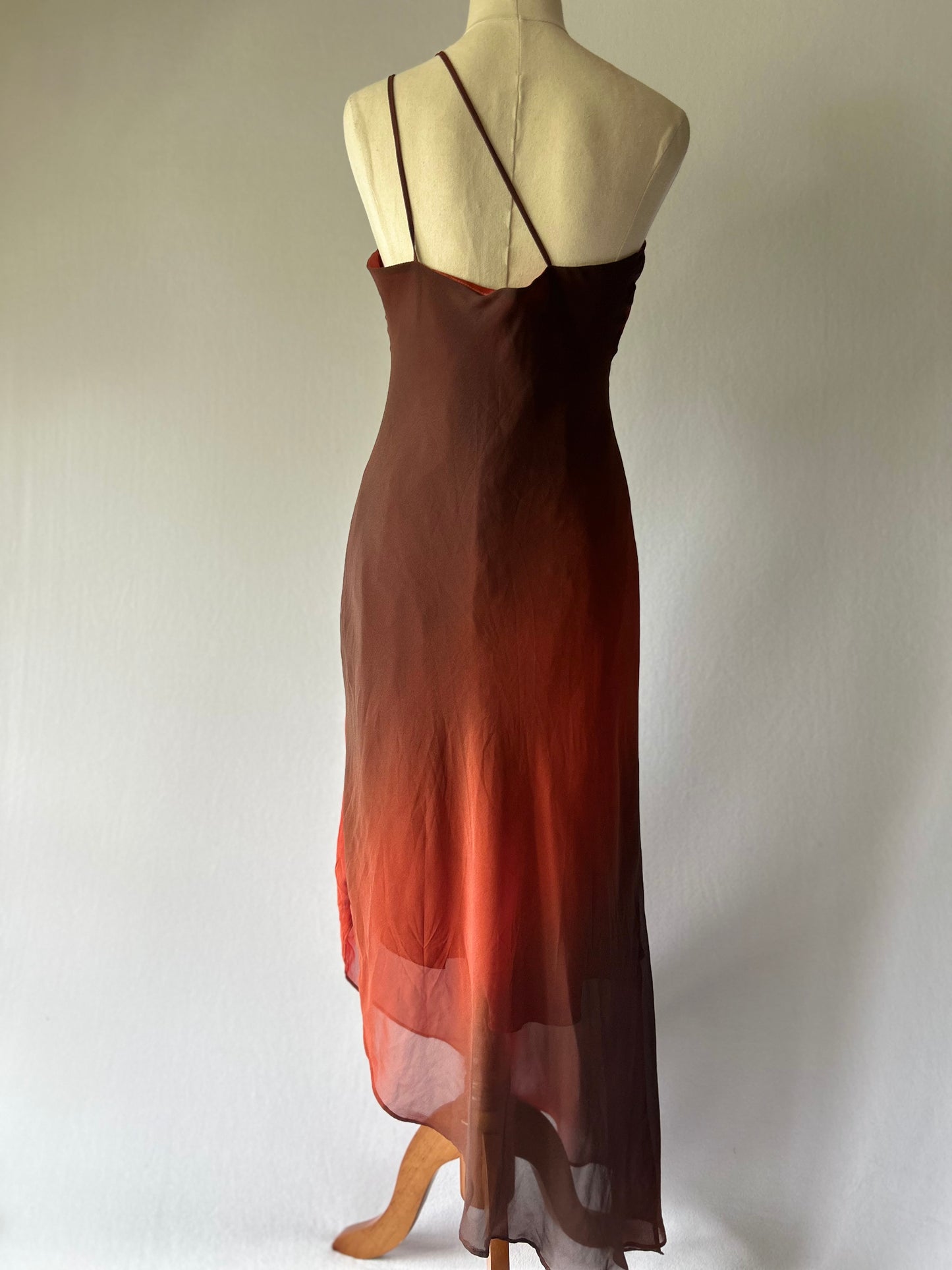 Ombre Asymmetric Slip Dress – Size 40 / S