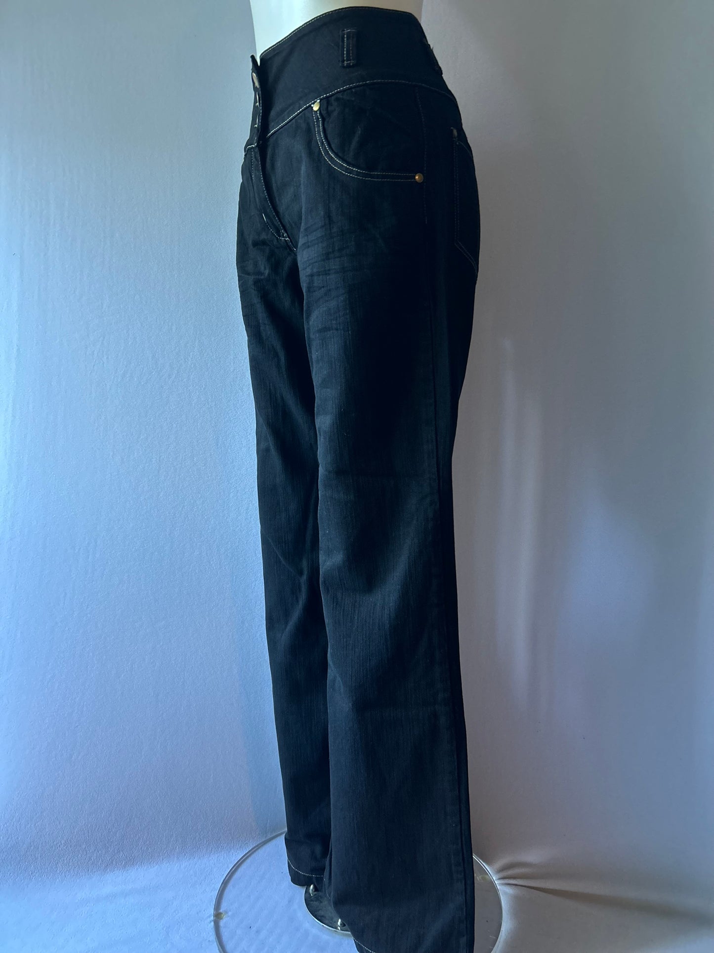 Petrena  High-Waisted Wide-Leg Denim Trousers (Made in NZ) - Size 10