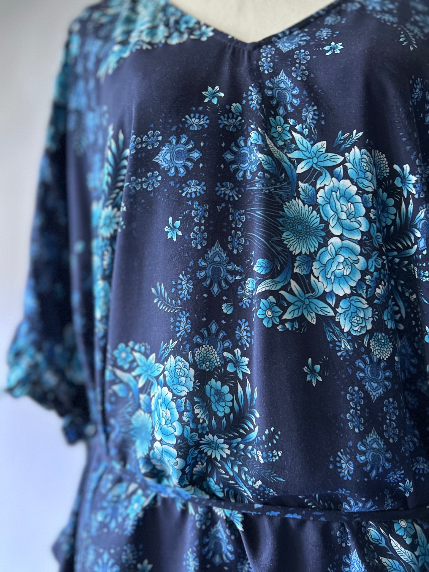 Blue Floral Dress – One Size