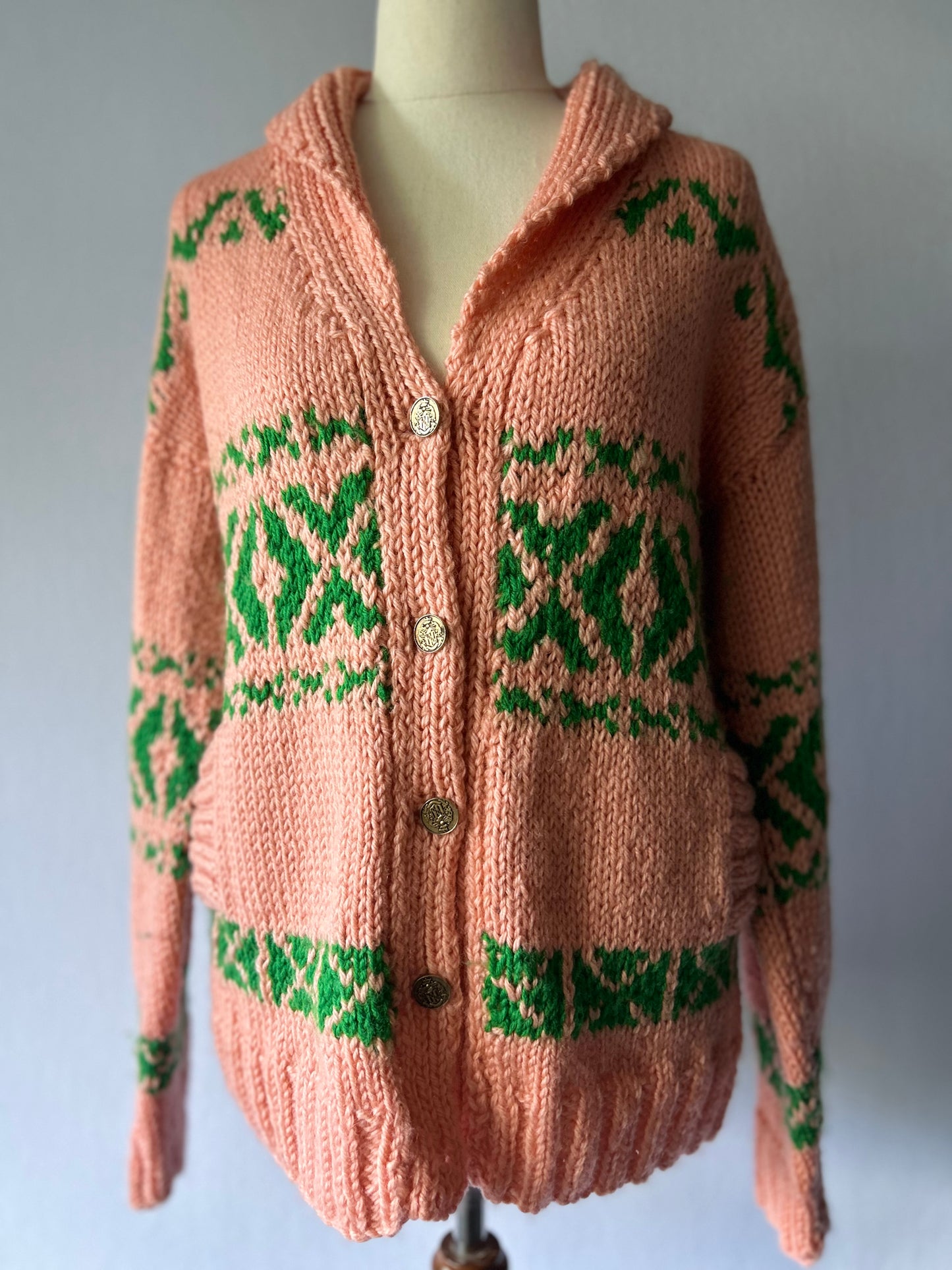 Artisan Handmade Fair Isle Cardigan – Size M/L