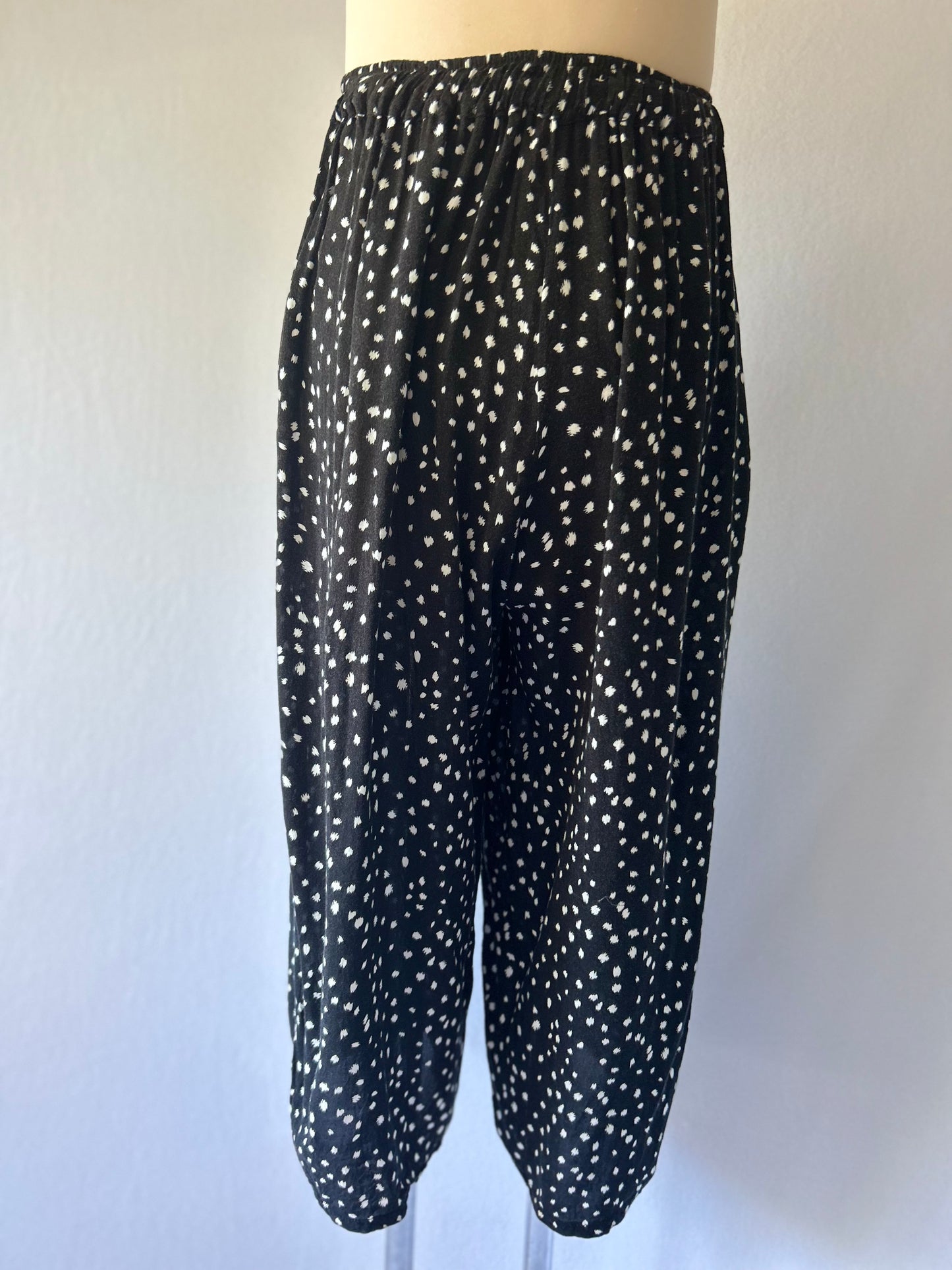 Viscose Speckled Wide-Leg Pants (Size Small)