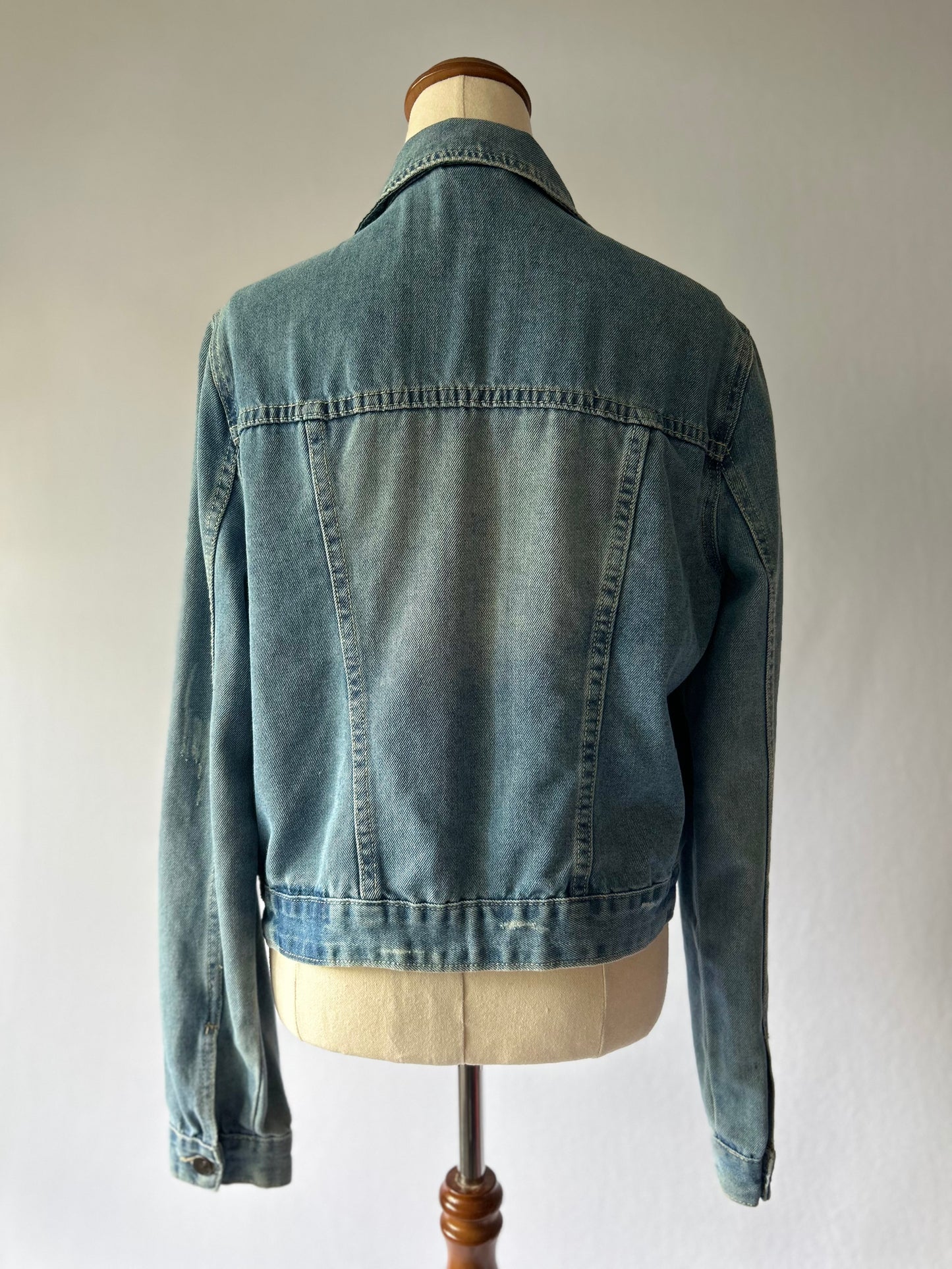 Classic Mid-Wash Soft Denim Jacket - Size 12
