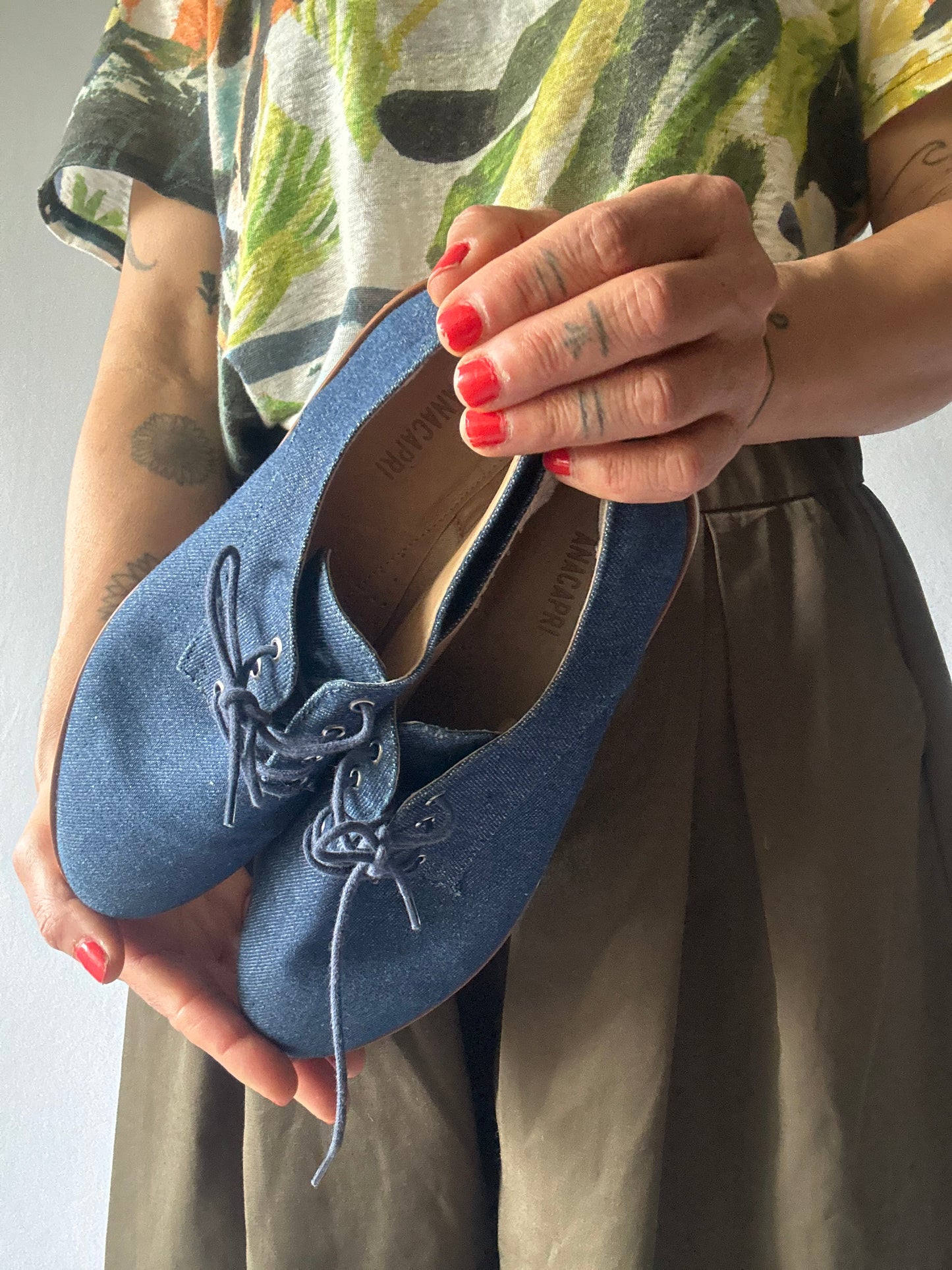 Navy Blue Platform Oxford Shoes – Size EUR 38 / BR 36 – Made in Brazil