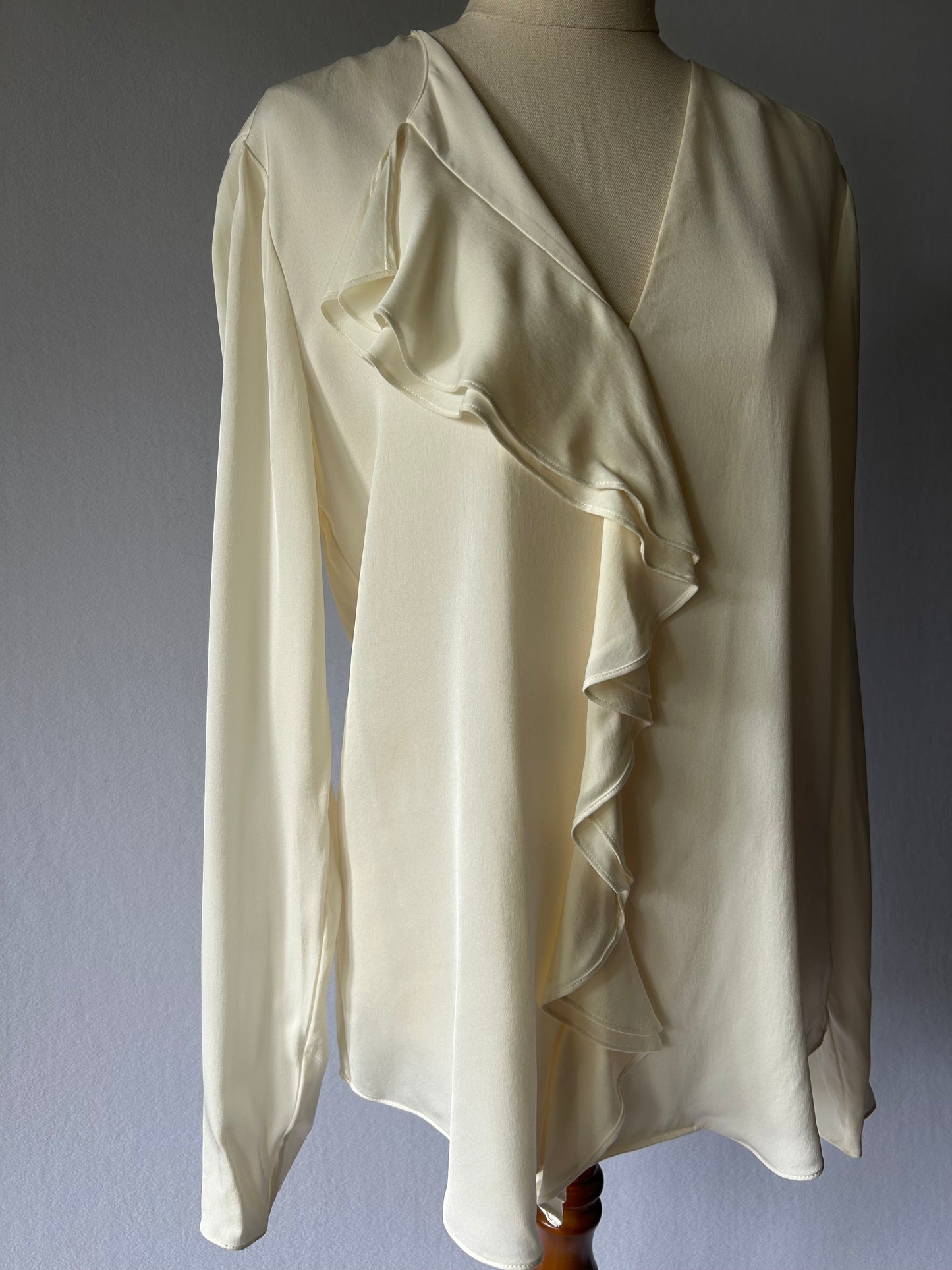 Theory Silk Cascading Ruffle Blouse – Size S