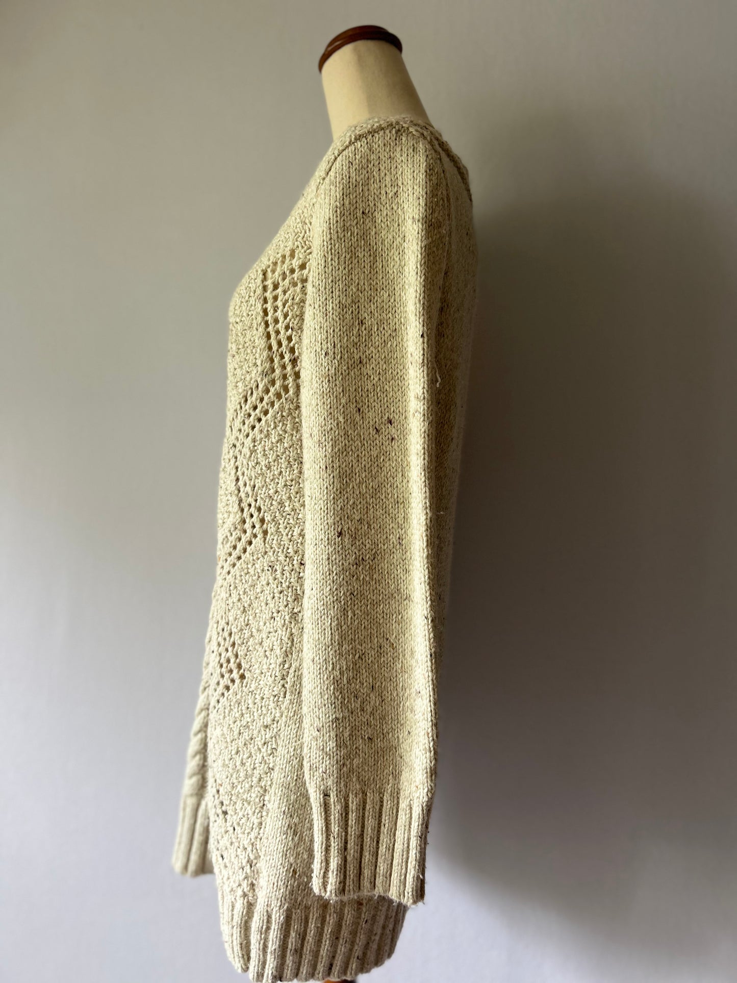 Oatmeal Marle Cable-Knit Tunic Sweater – Size M