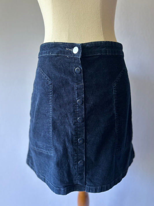 Navy Cord Mini Skirt – Size 34