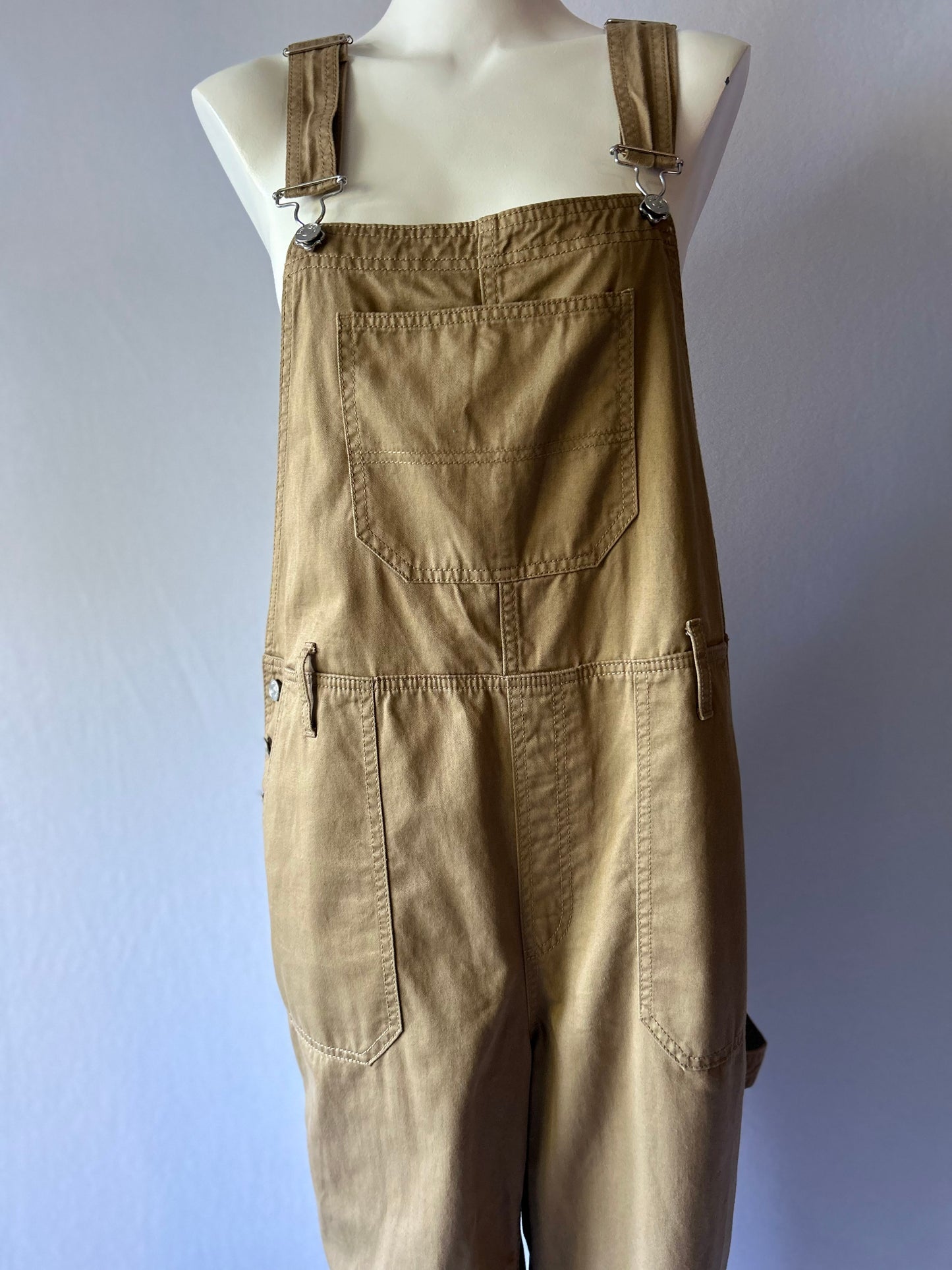 Khaki Tan Cotton Utility Overalls - Size EUR 42 / US 10