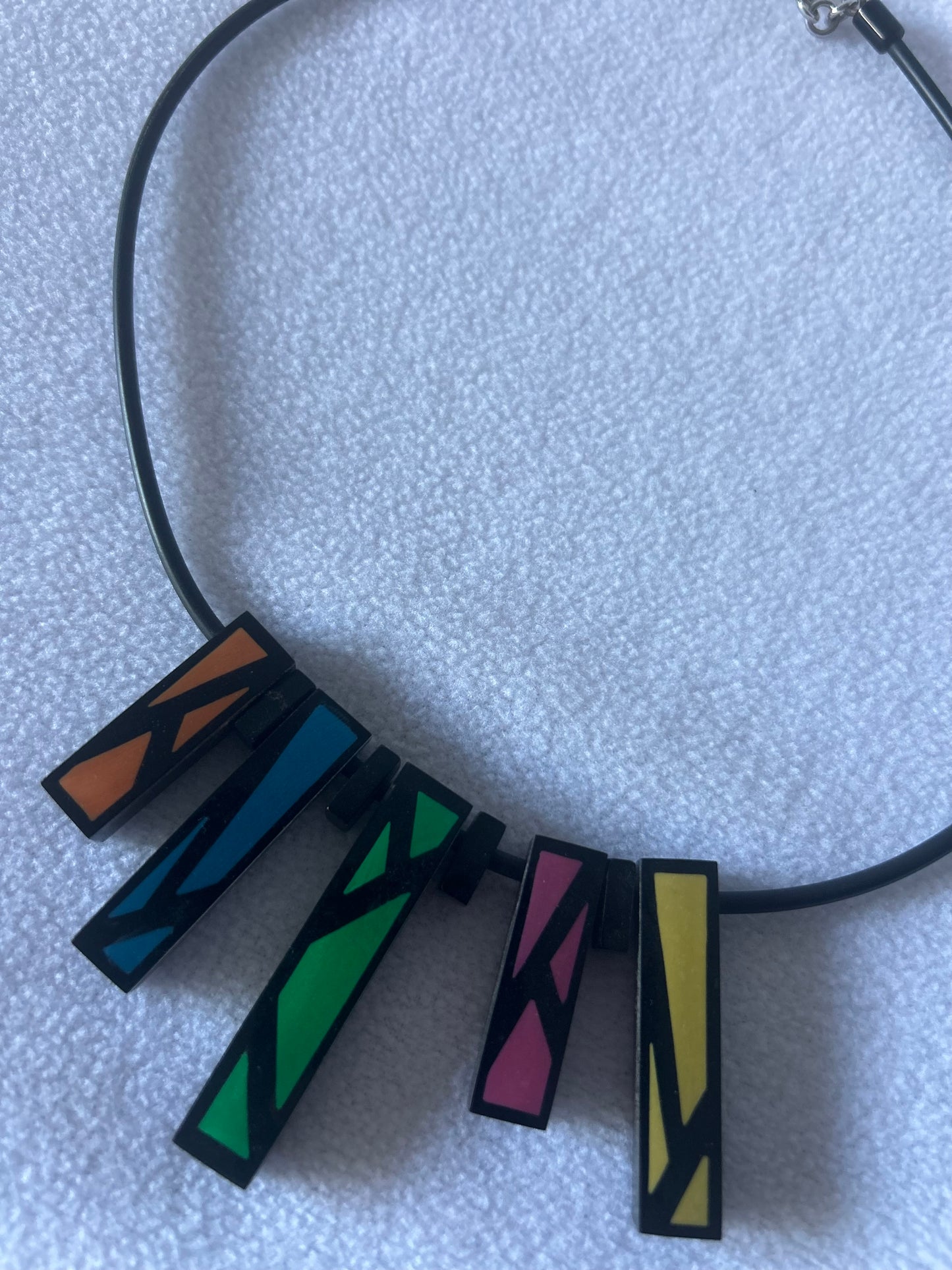 Modernist Geometric Colorful Pendant Choker - One Size