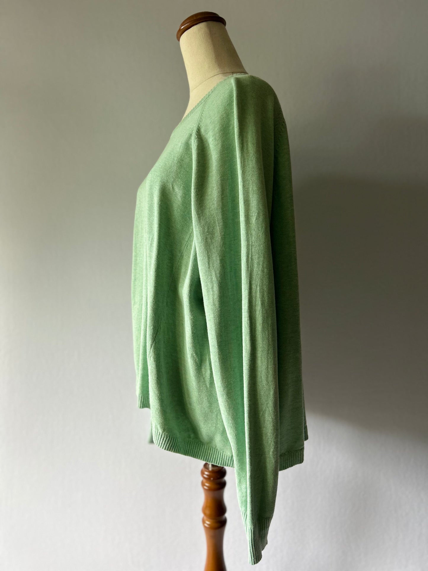 Gorman Organic Cotton Lightweight Raglan Knit Jumper - Mint Green - Size 16