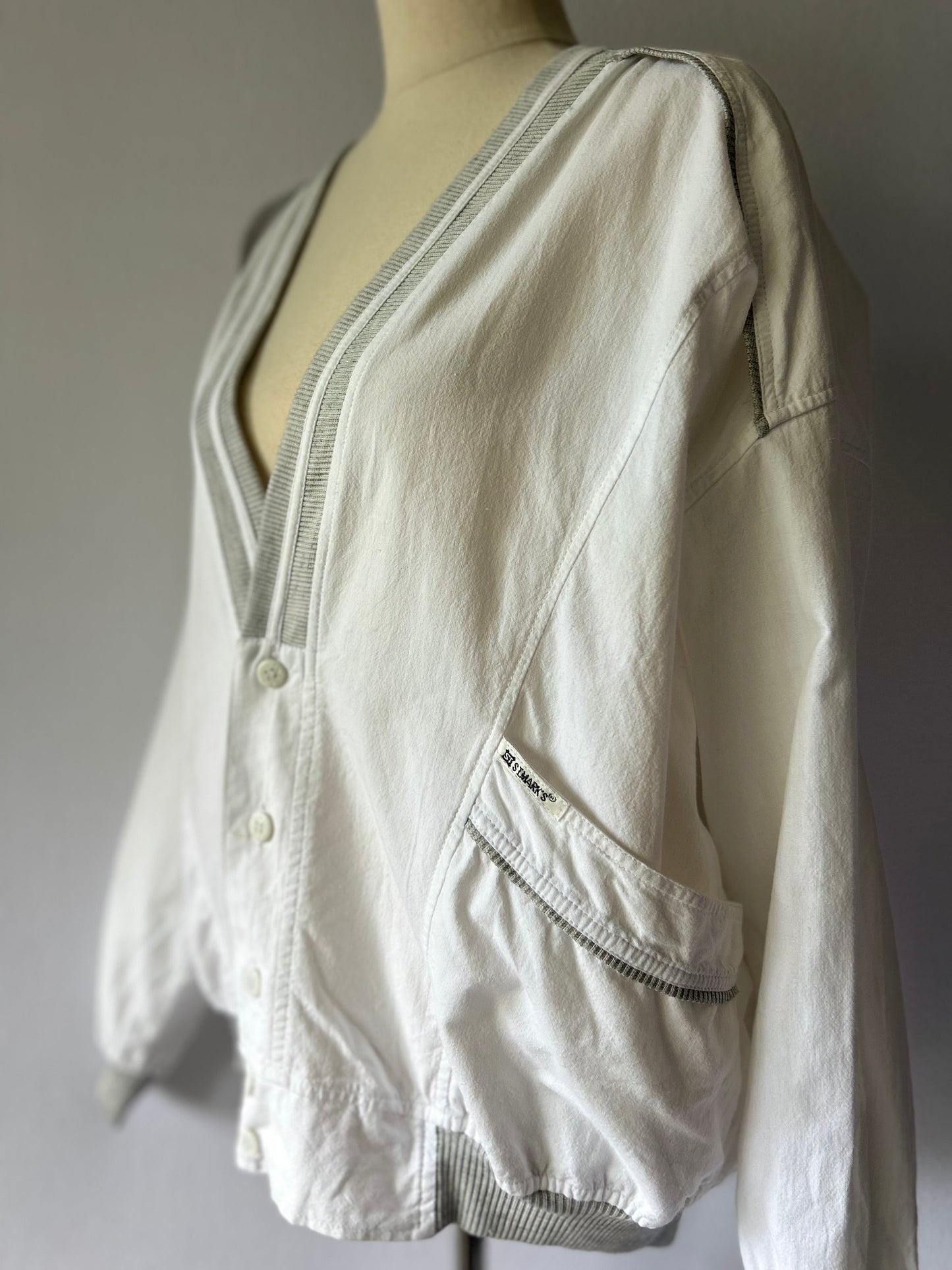 Vintage-Style Cotton Varsity Bomber Jacket - Size M