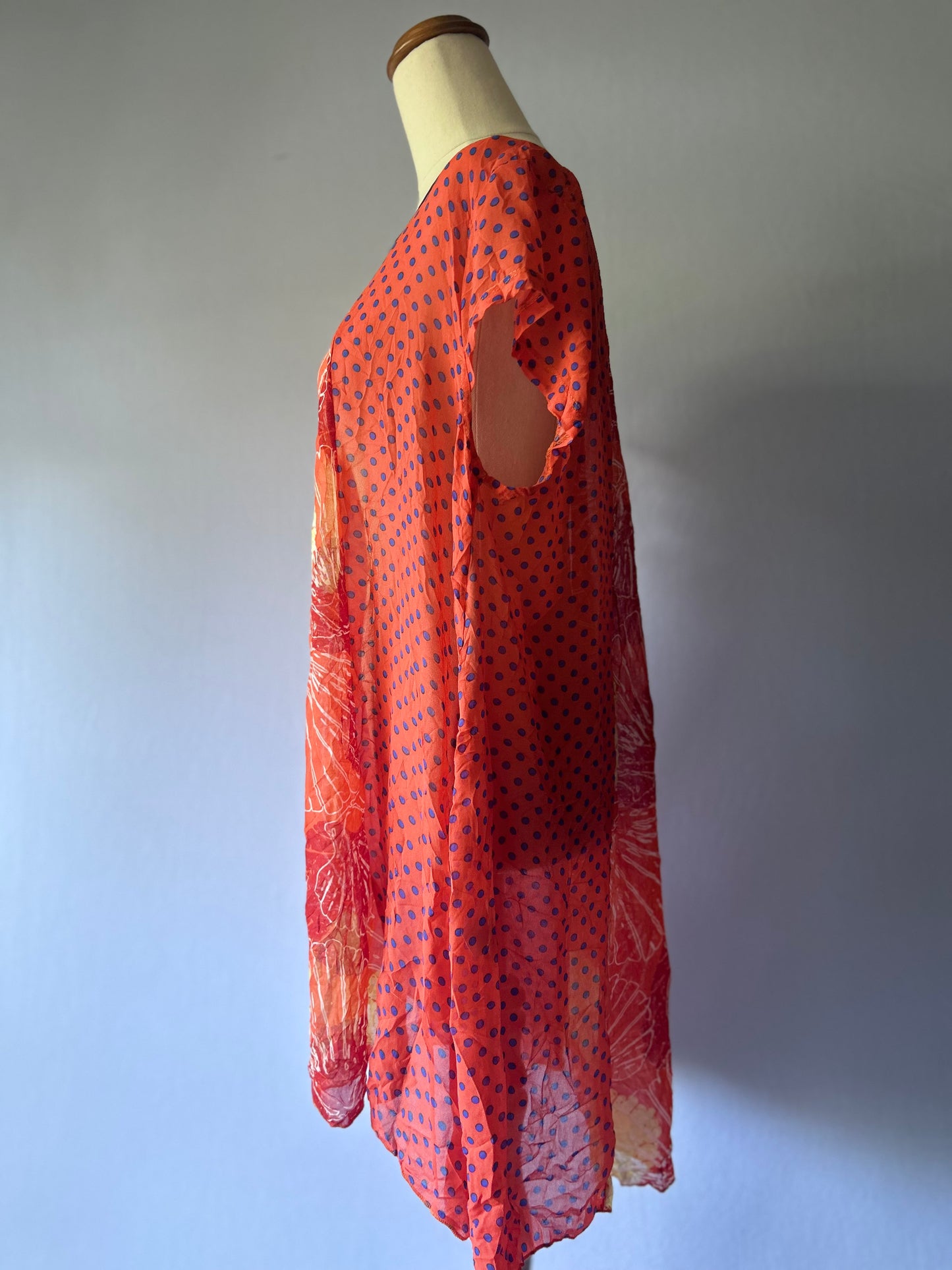 Flowy Red Printed Dress – Size 12