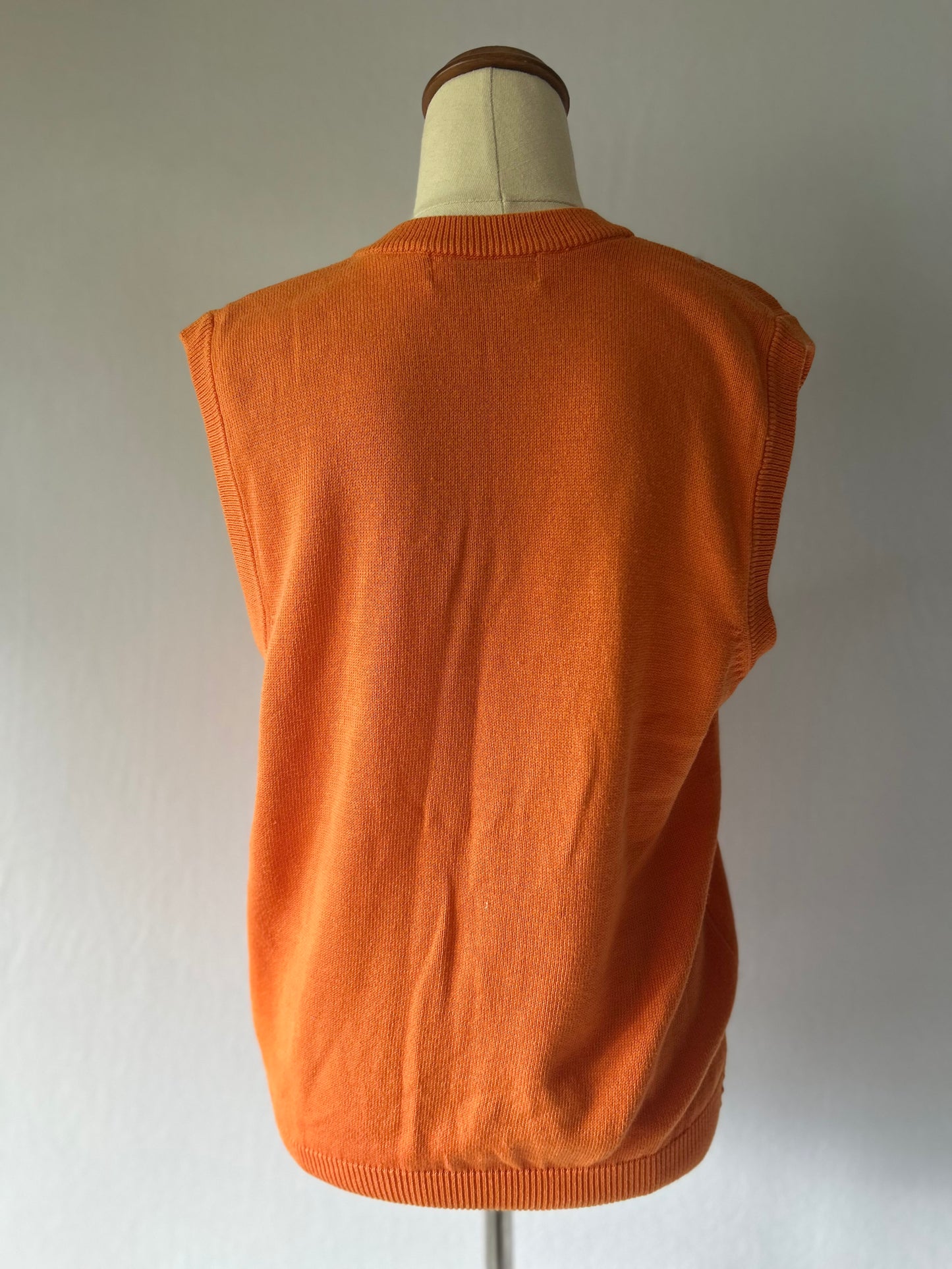 Hibiscus Orange Knit Cotton Vest – Size M