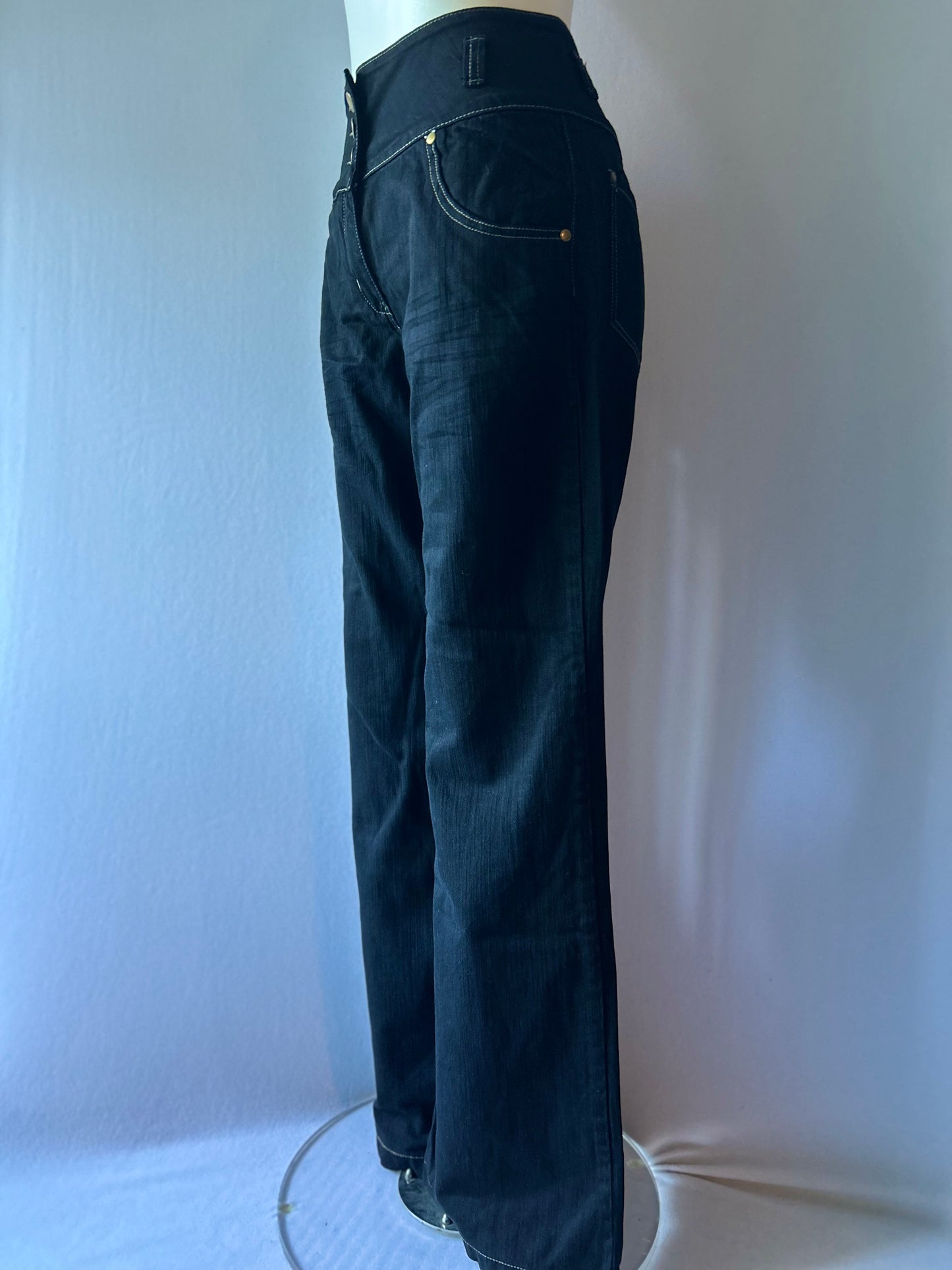 Petrena  High-Waisted Wide-Leg Denim Trousers (Made in NZ) - Size 10