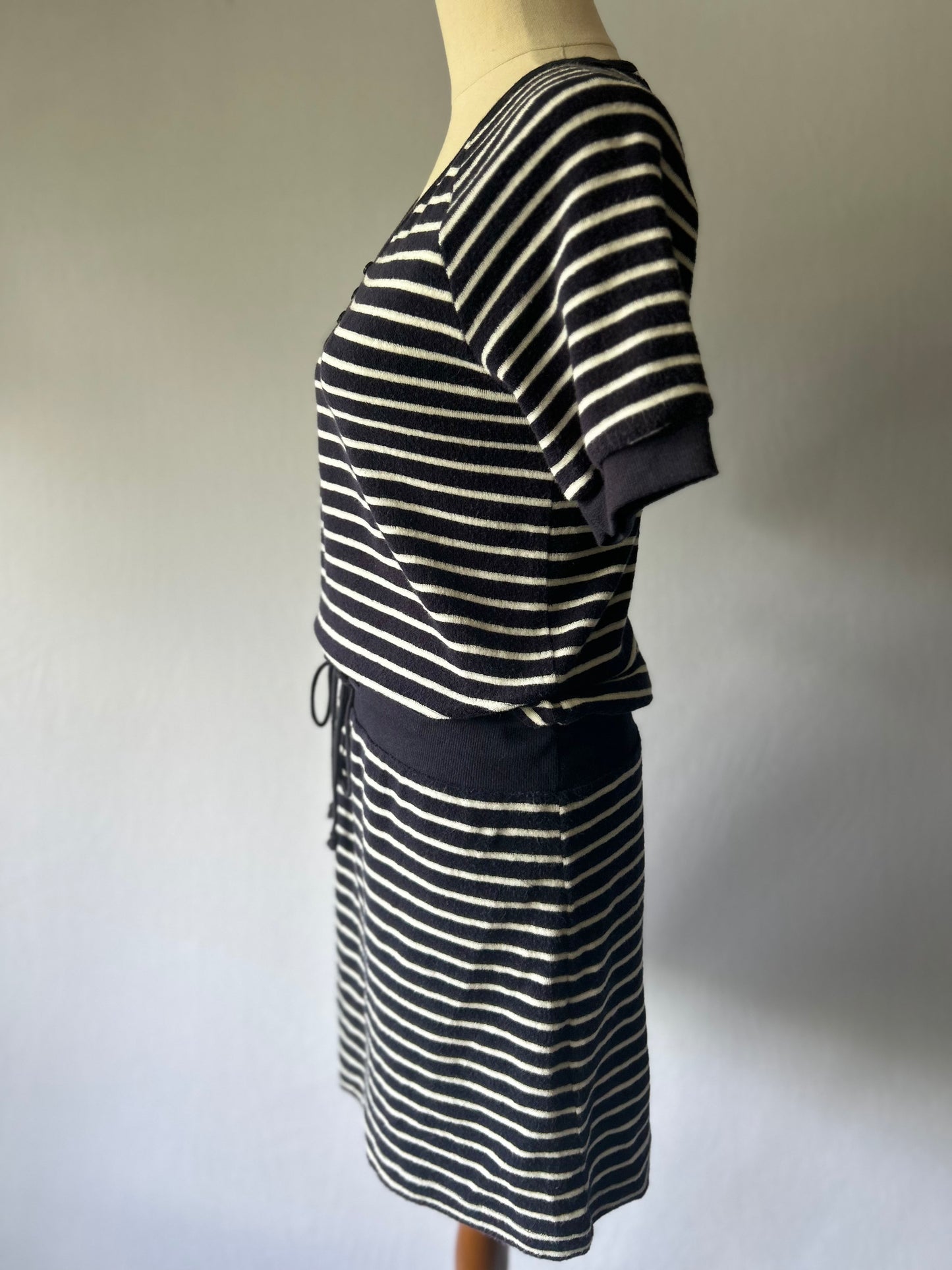 Striped Terry Cotton Dress – Size Small