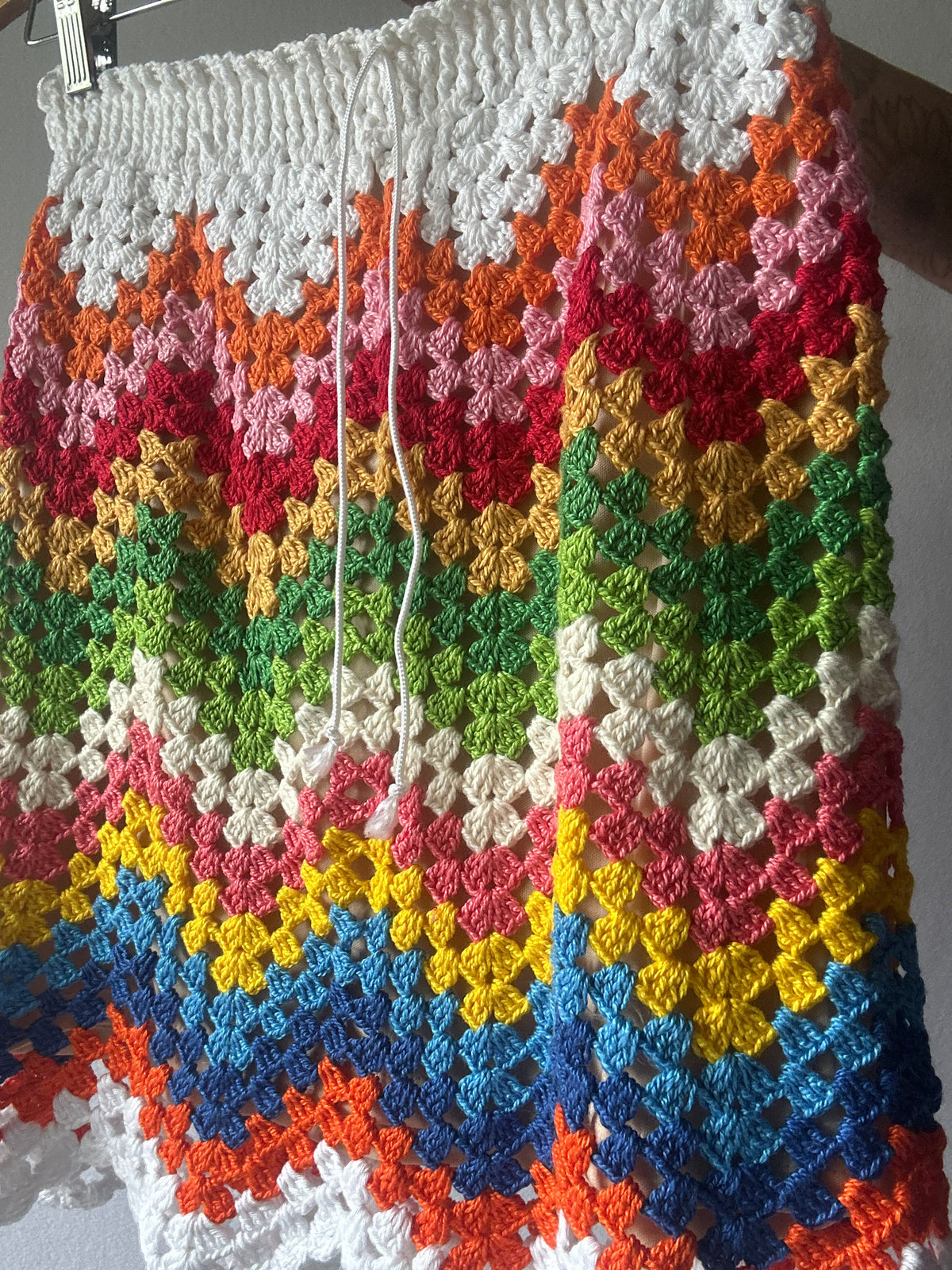 Handmade Colourful Cotton Crochet Skirt – Size S/M | Made by Mum
