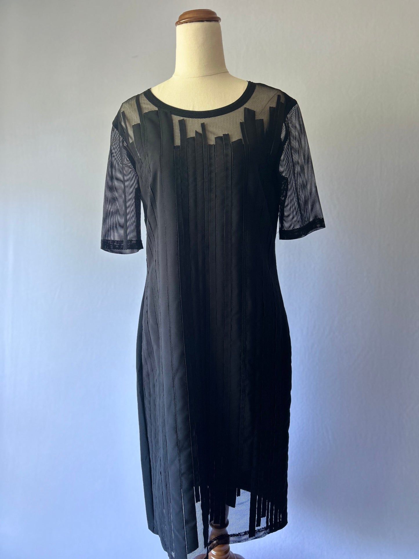 Verge Black Sheer Panel Dress – Size 10