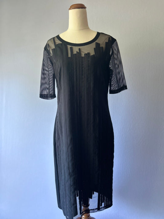 Verge Black Sheer Panel Dress – Size 10
