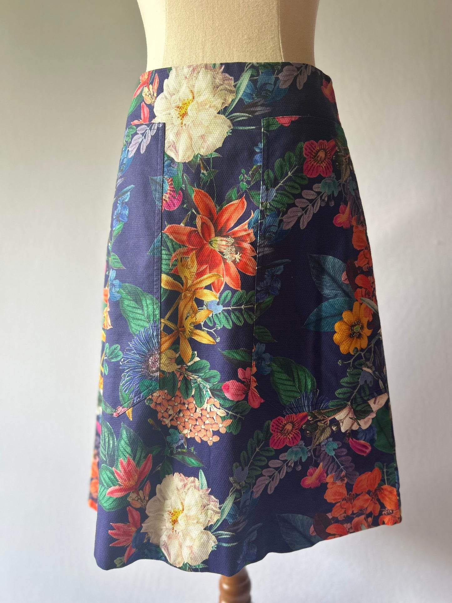 David Lawrence Floral Print A-Line Skirt - Size 6