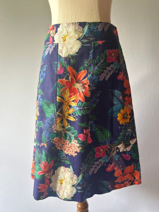 David Lawrence Floral Print A-Line Skirt - Size 6