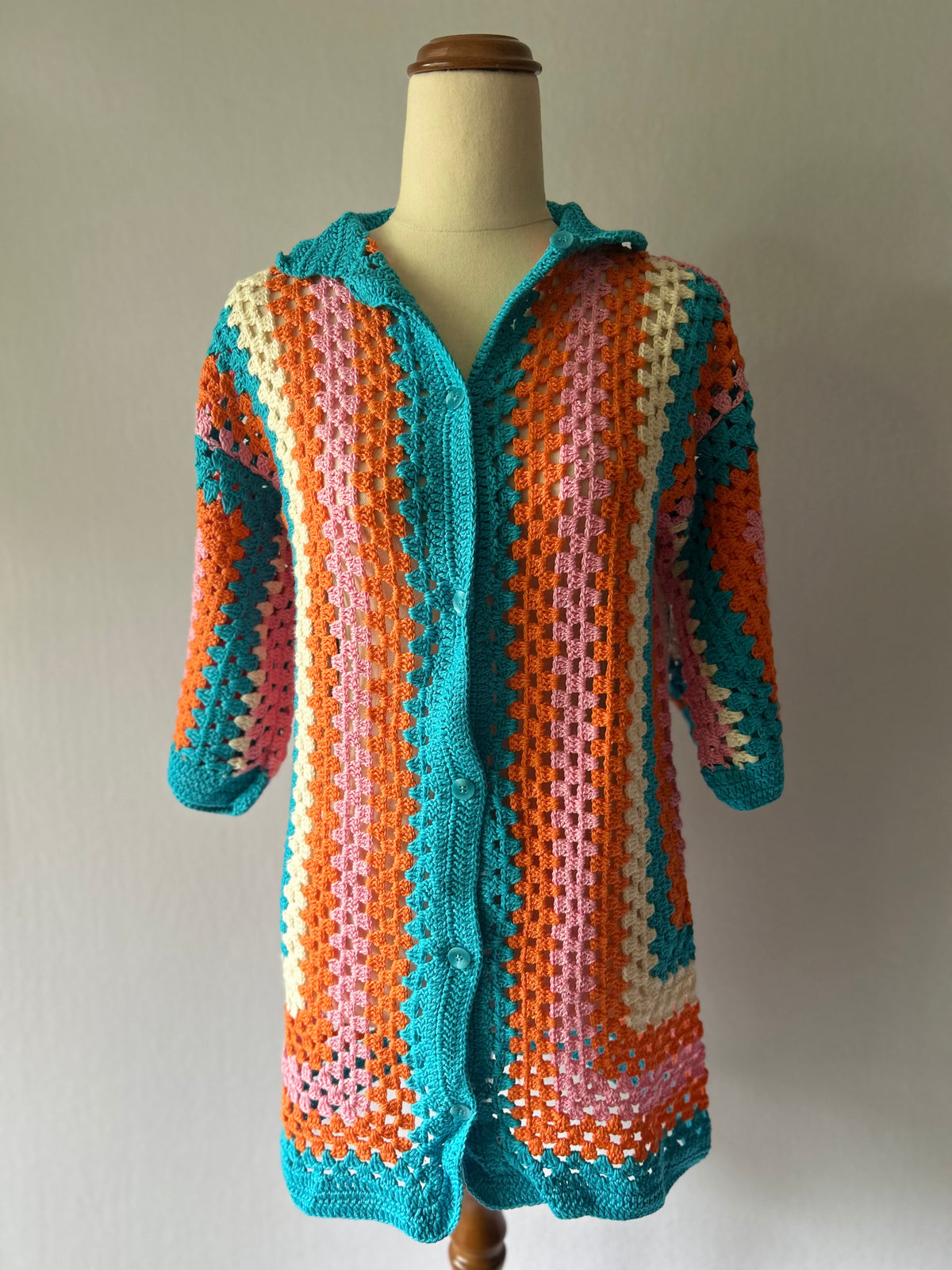 Handmade Cotton Crochet Cardigan & Shorts Set | Made by Mum