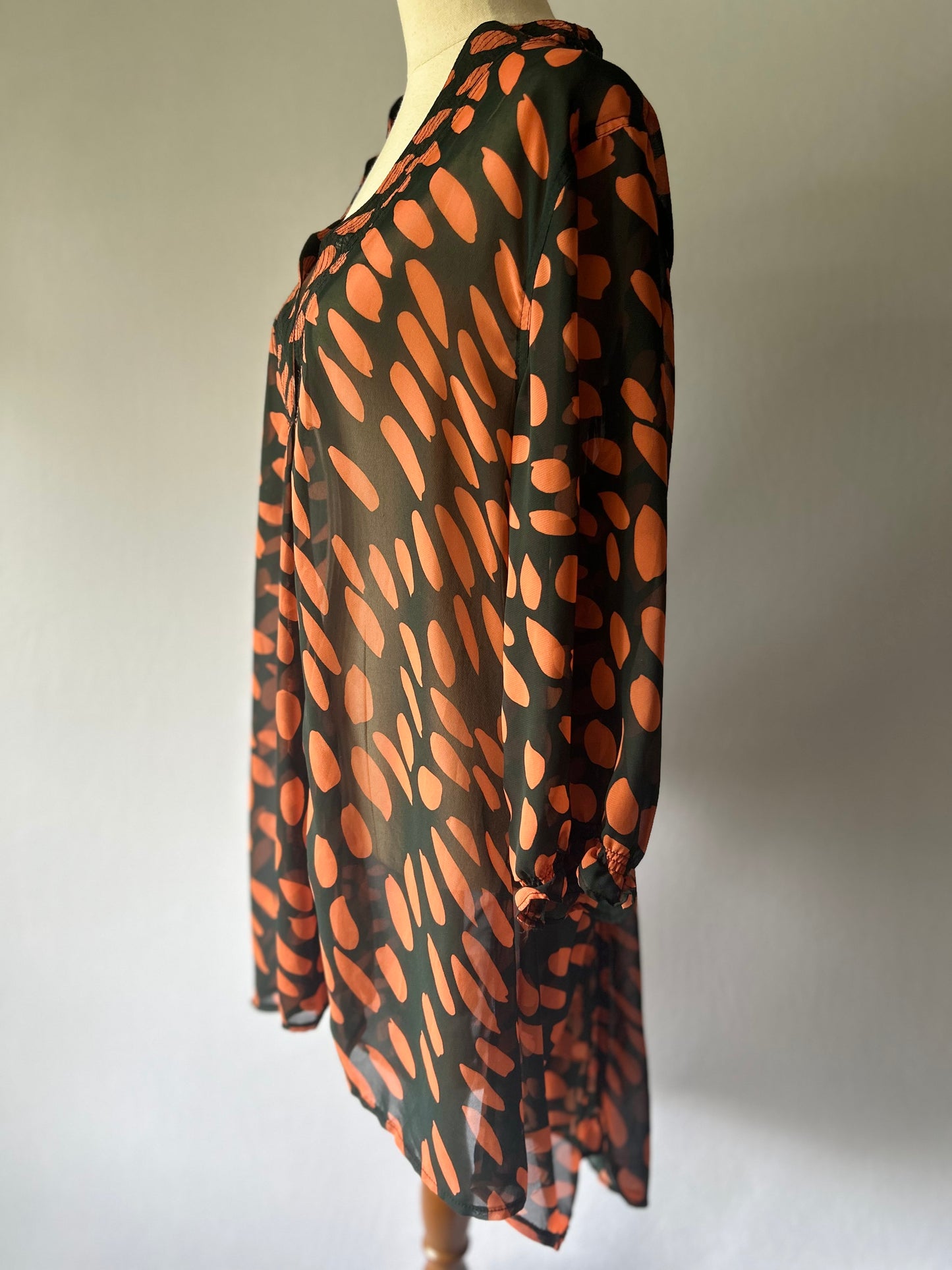 Sheer Printed Tunic Top – Size 2XL