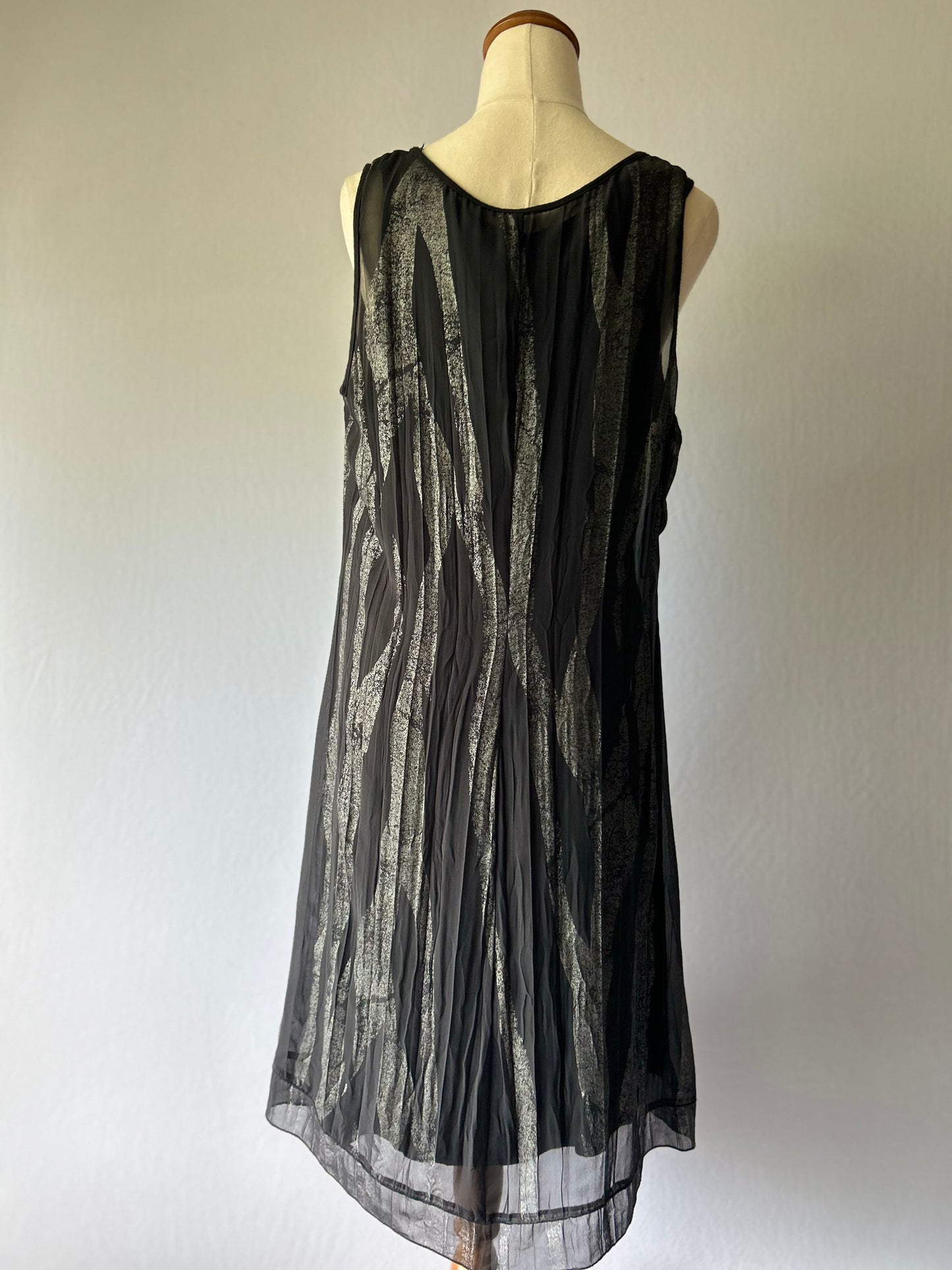 Black Sleeveless Chiffon Dress – Size 40 / US 10 / EUR 42