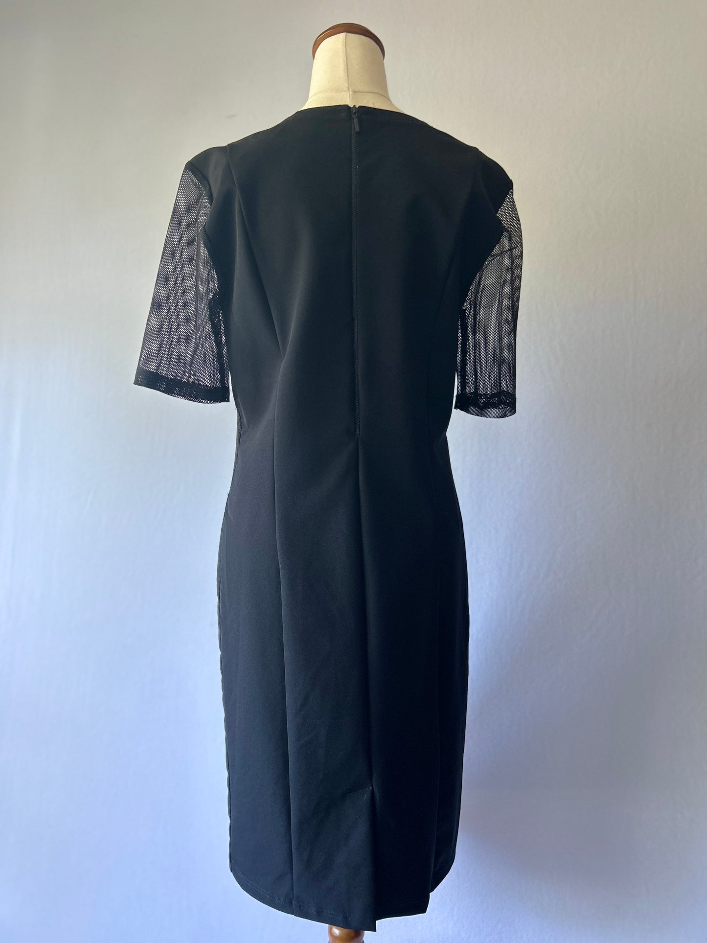 Verge Black Sheer Panel Dress – Size 10