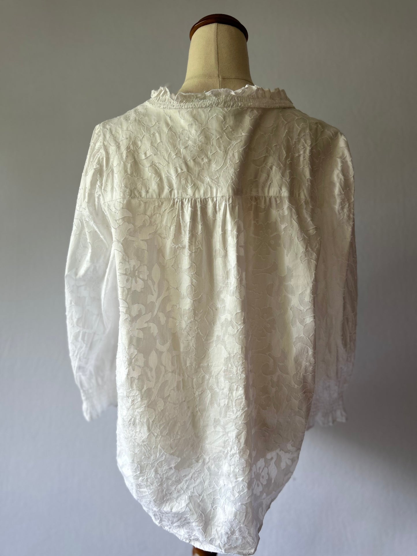 White Cotton Blouse – Size L
