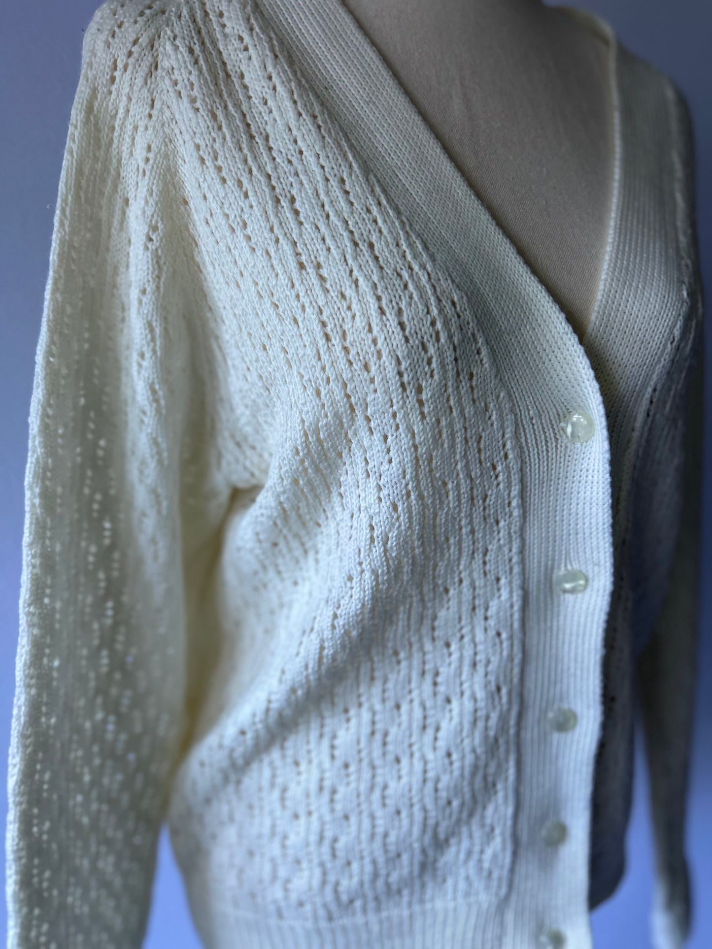 White Knit Cardigan – Size L