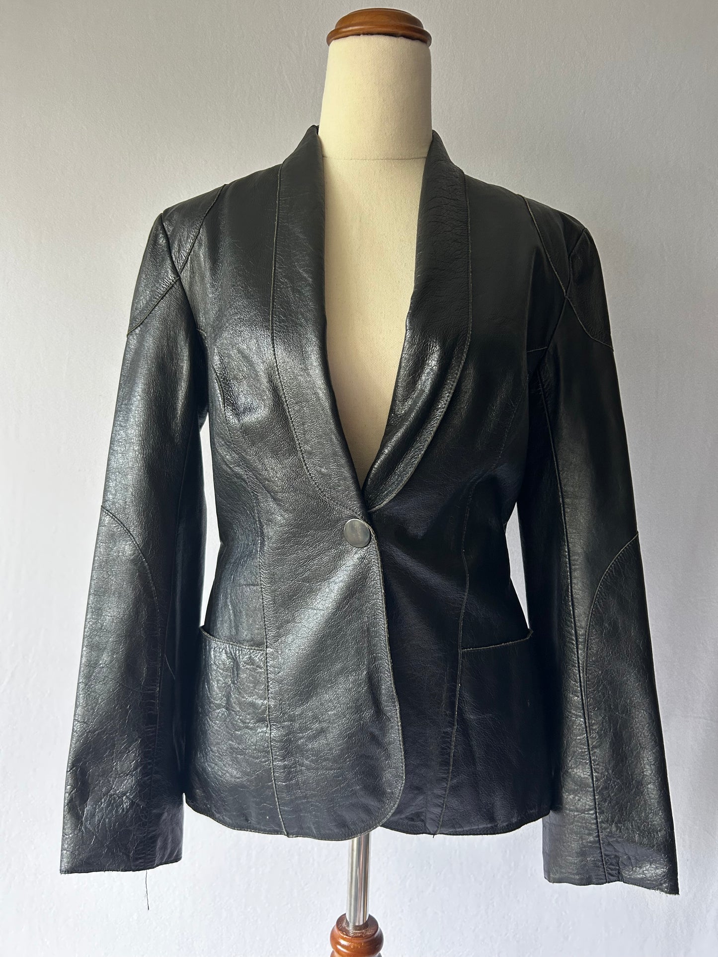 Vintage Zoomp Leather Blazer – Size 38 – Made in Brazil