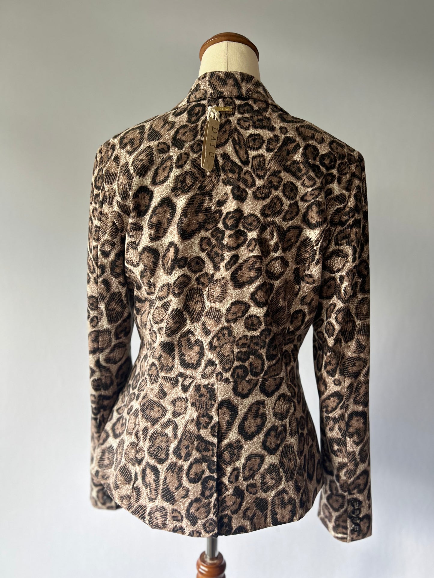Structured Leopard Print Tailored Blazer - Size S