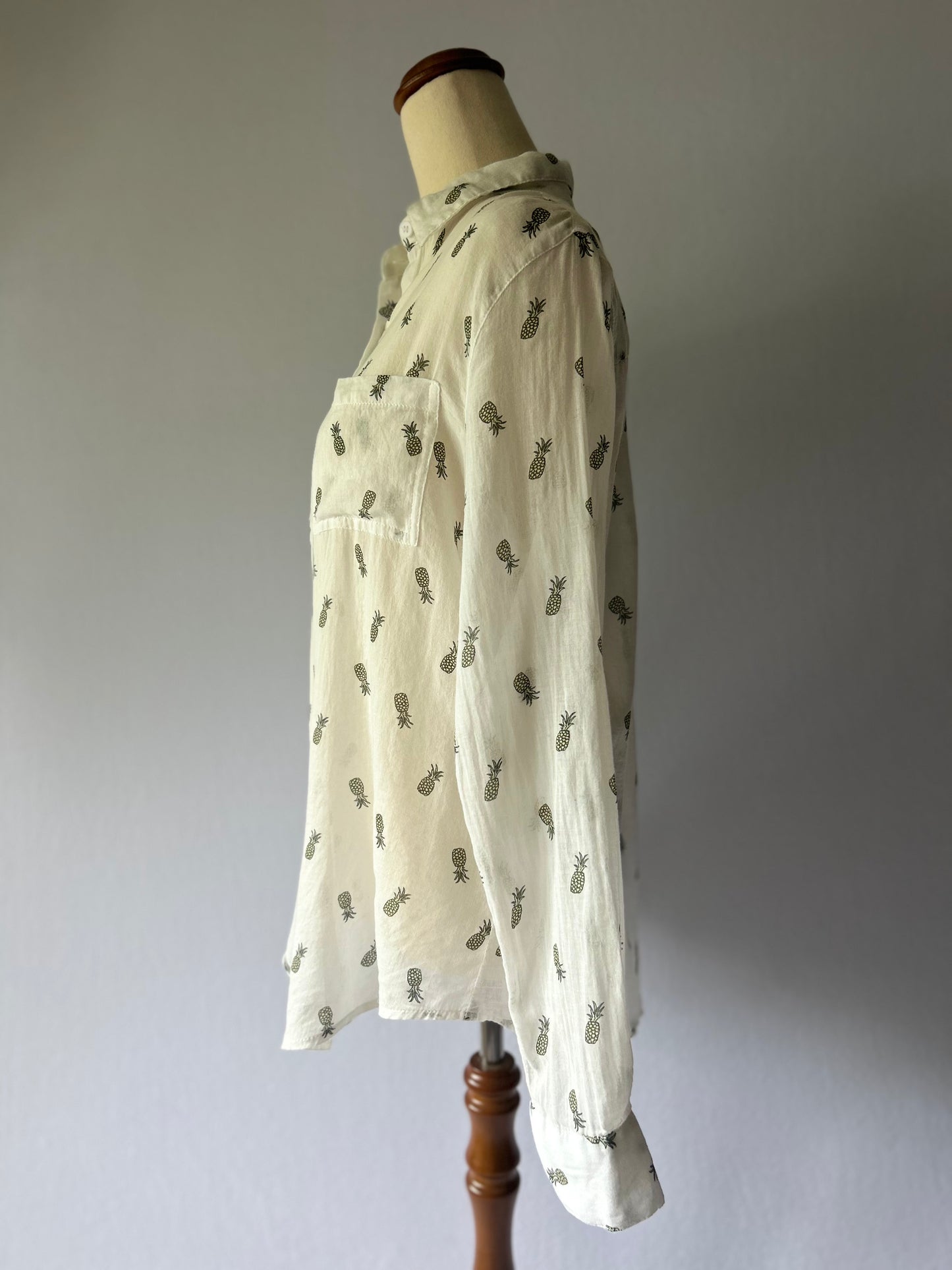 Cotton On Pineapple Print Shirt - 100% Cotton - Size Small