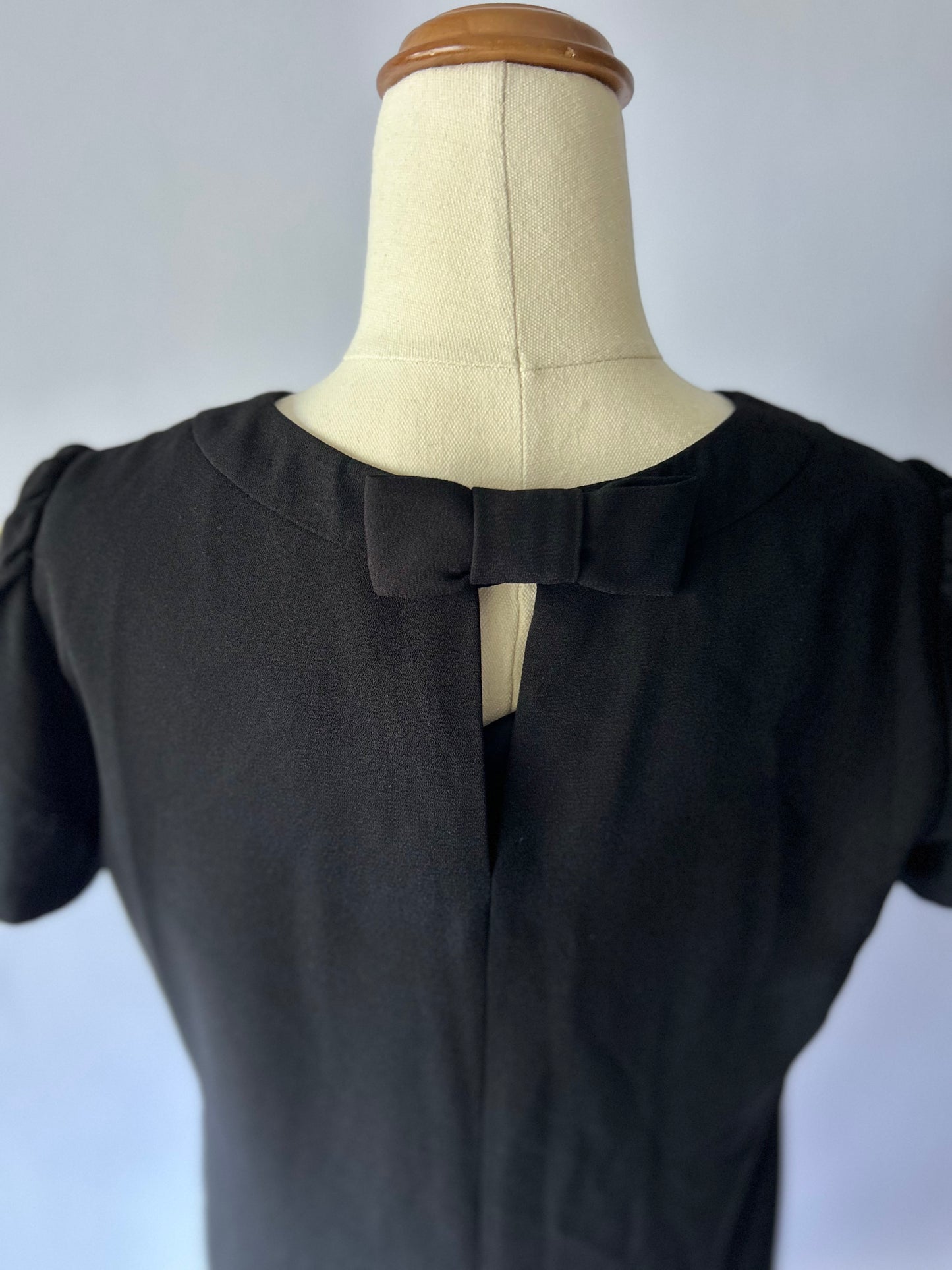 Laura Ashley Black Dress | Size 8 | Faux Pocket Detail | Polyester