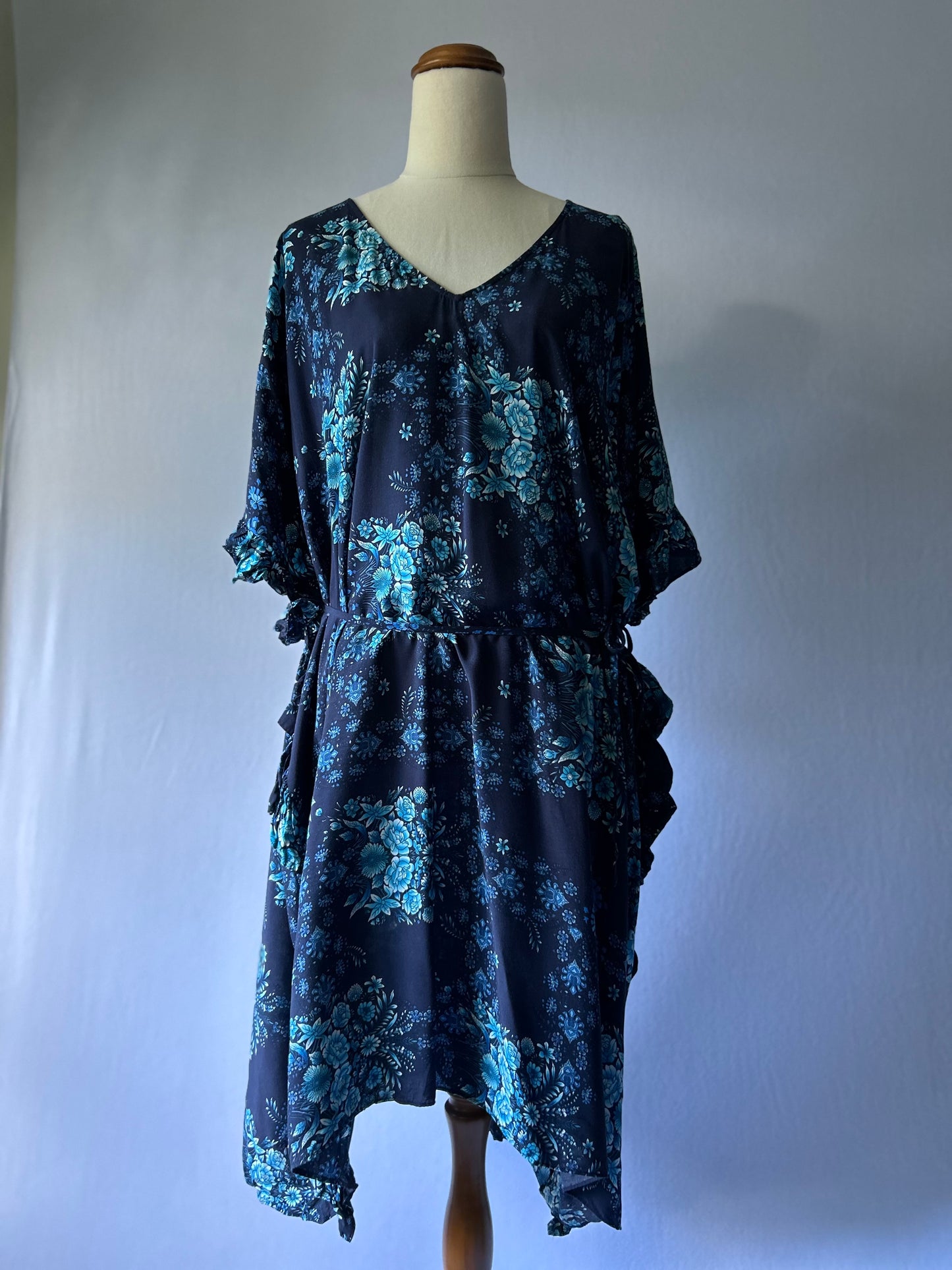 Blue Floral Dress – One Size