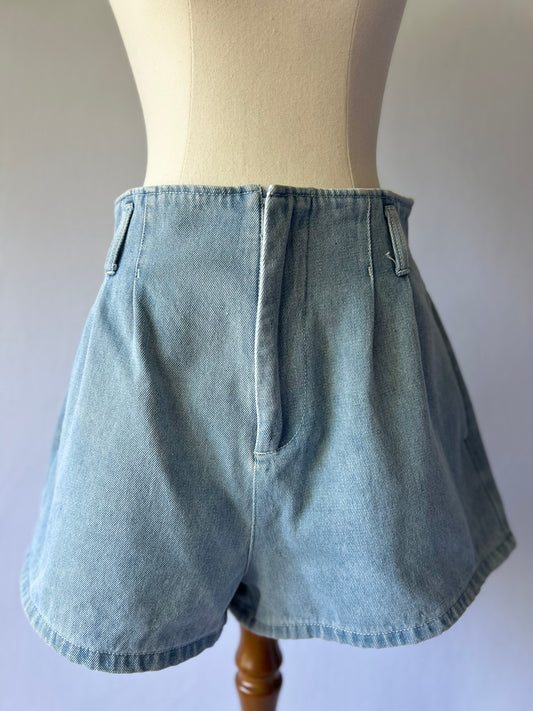 High-Waisted Denim Shorts – Size 12