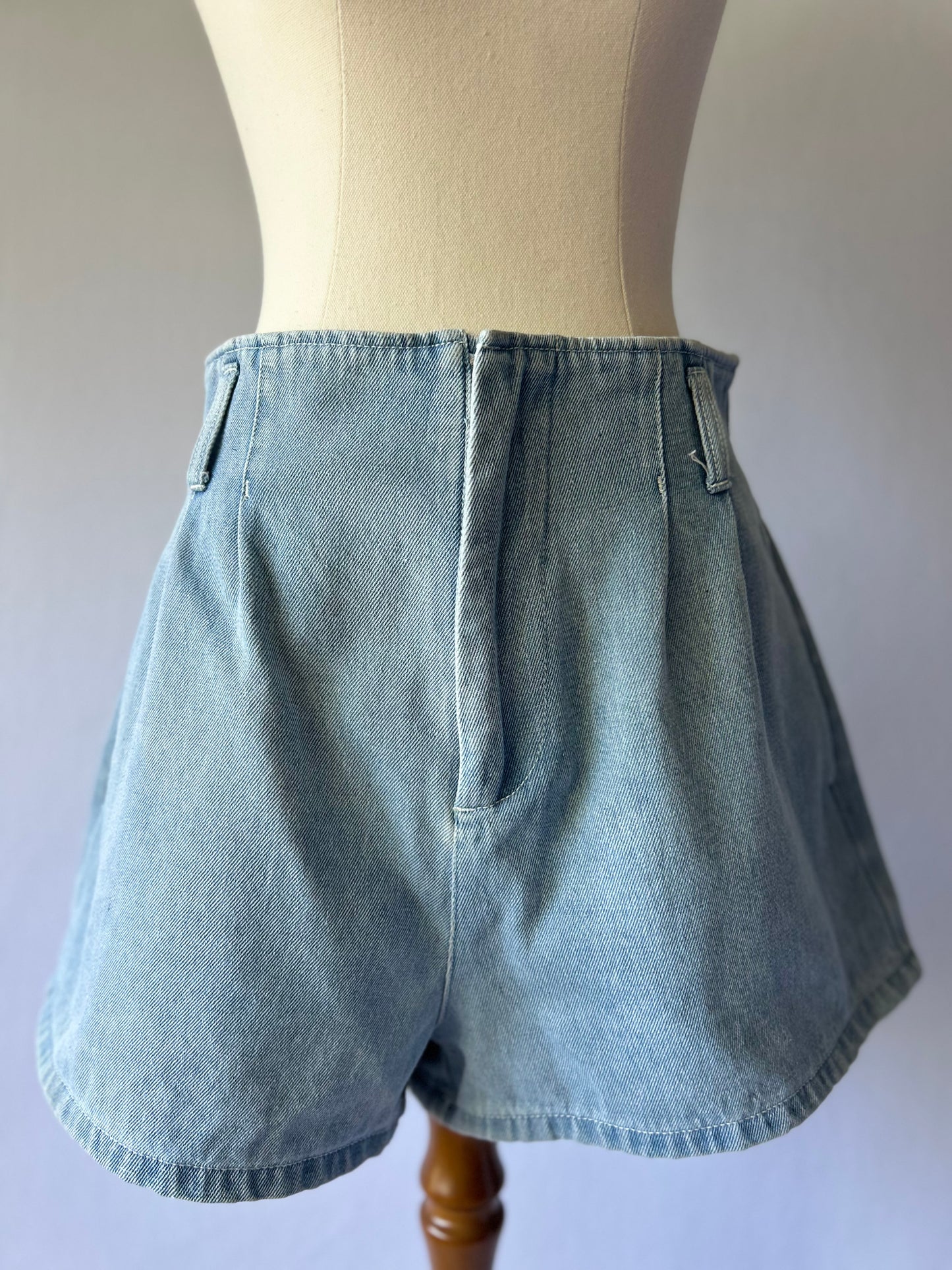 High-Waisted Denim Shorts – Size 12