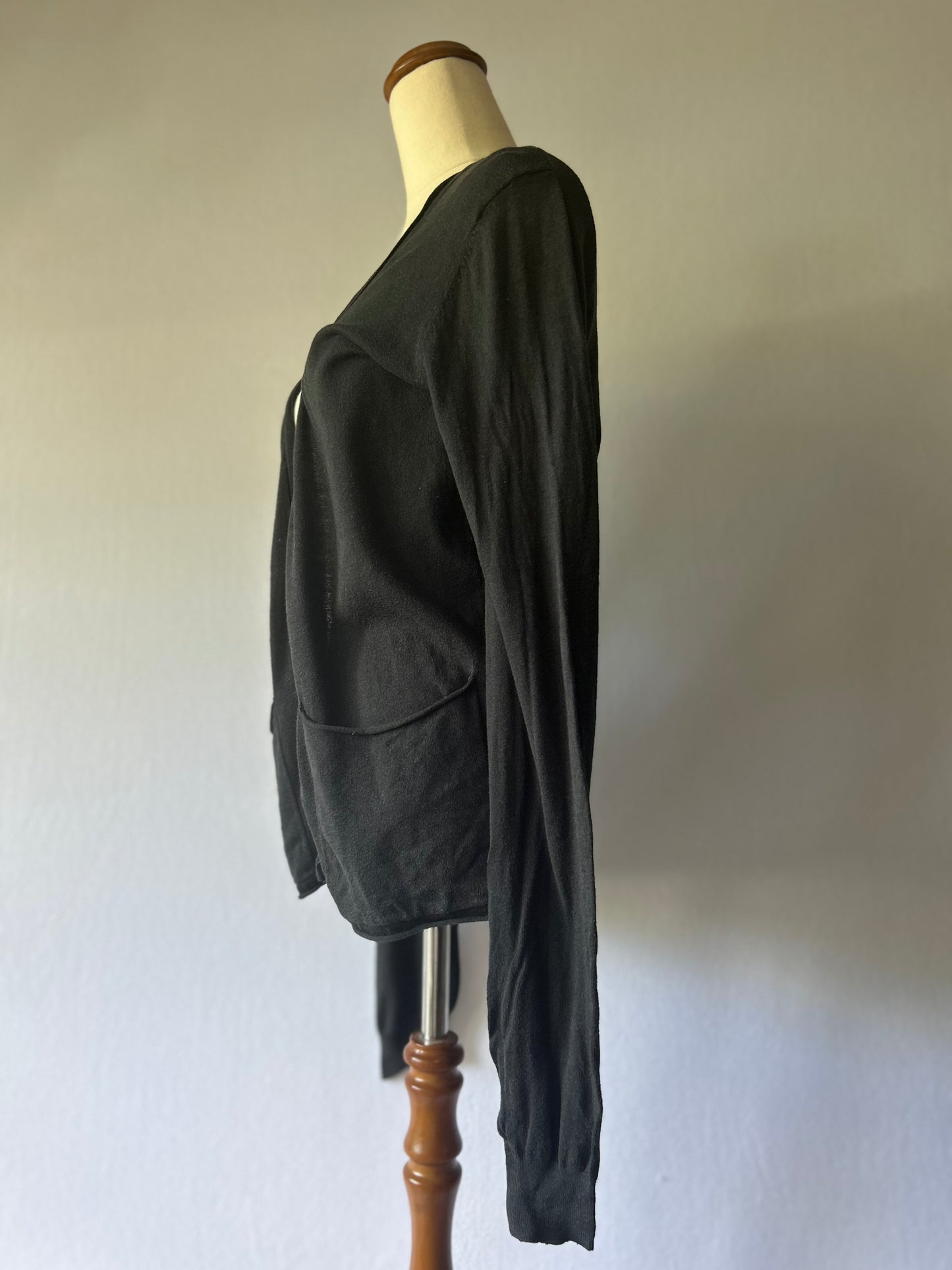 COS Black Cardigan – Size Small | 85% Cotton, 15% Cashmere