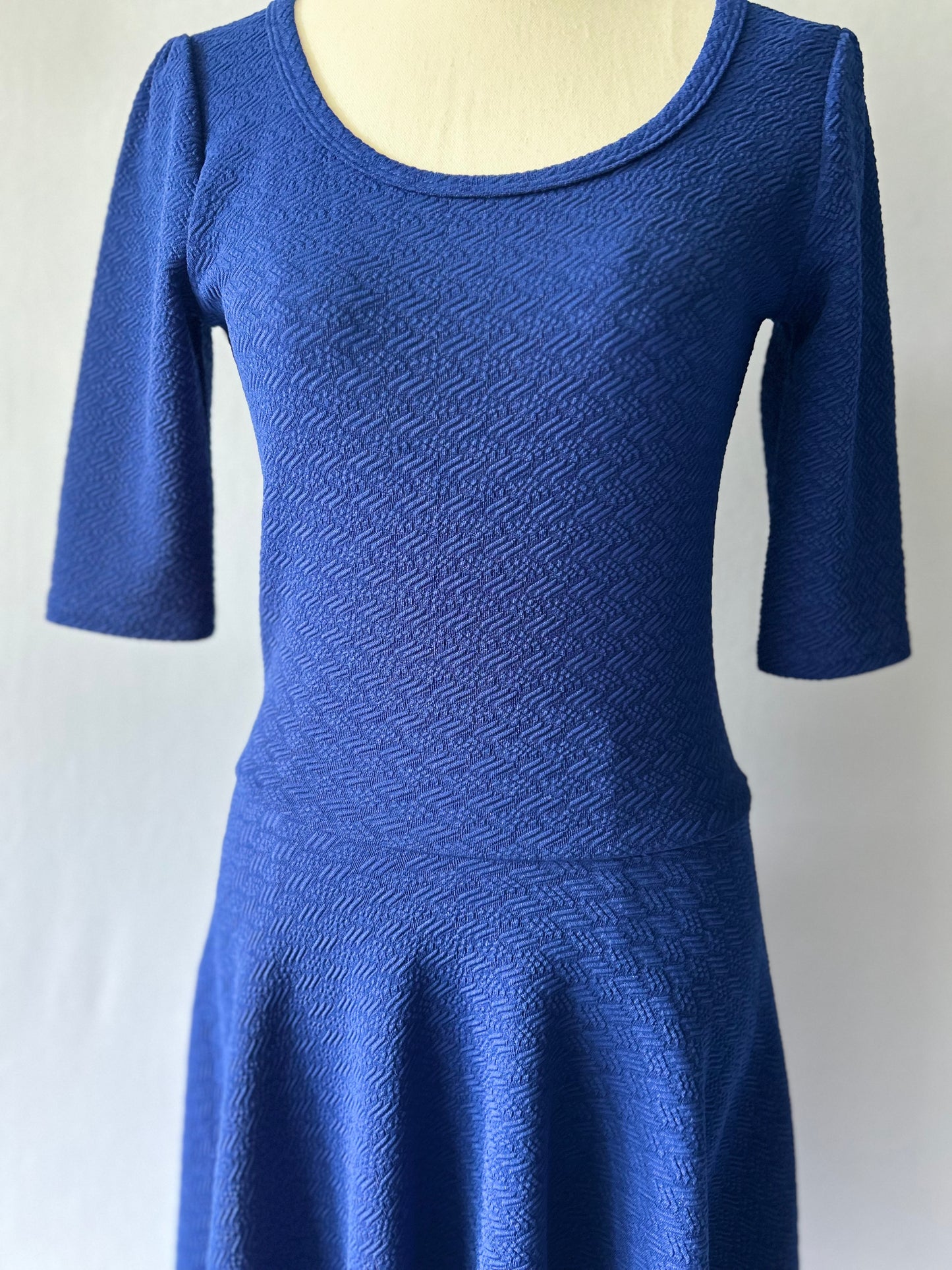LuLaRoe Royal Blue Textured Fit & Flare Dress - Size XS