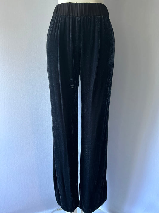 Caroline Sills Silk-Blend Velvet Straight Leg Pants - Size 8