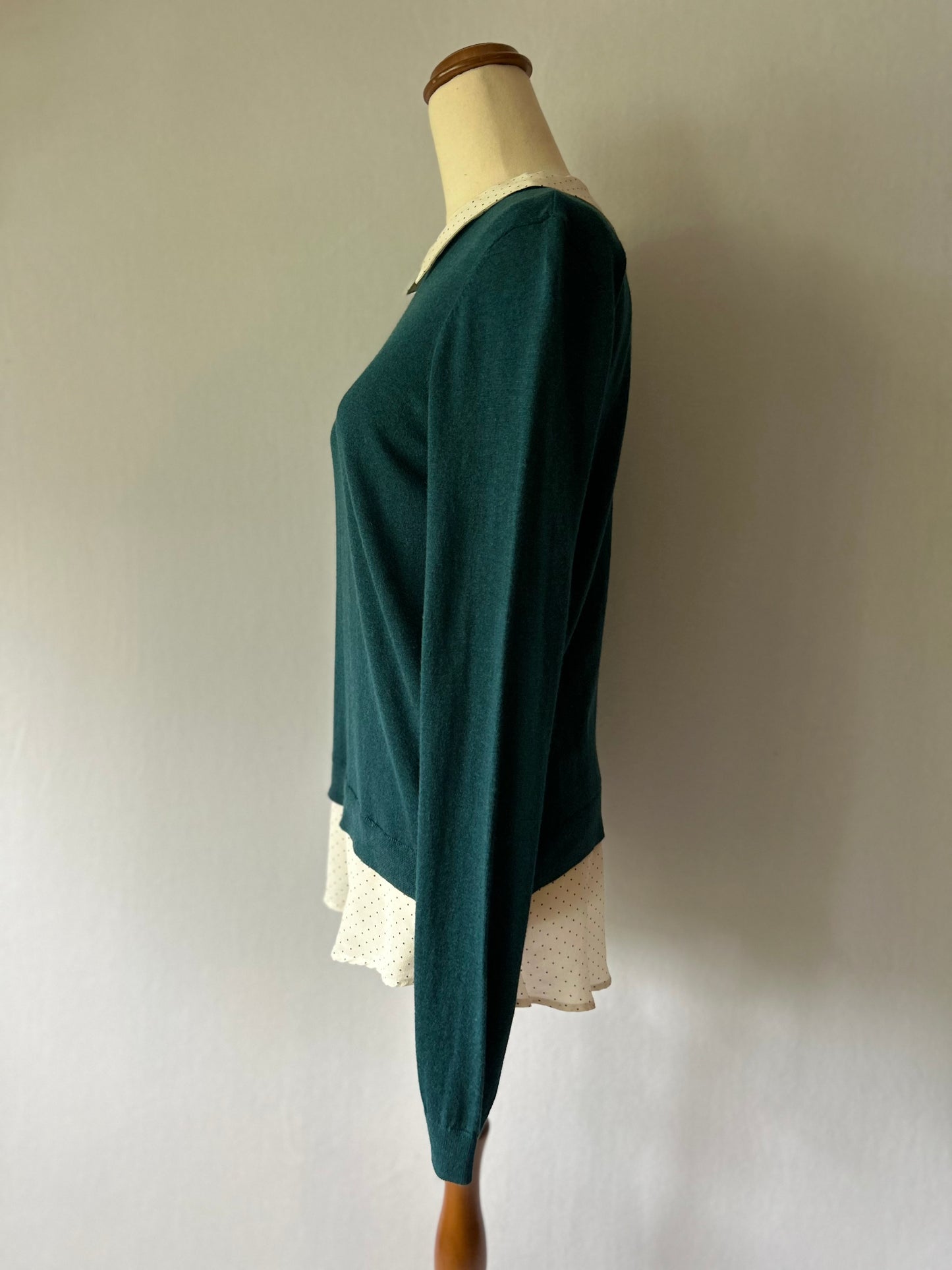 Marcs Cotton-Silk-Cashmere Peter Pan Collar Knit – Size S