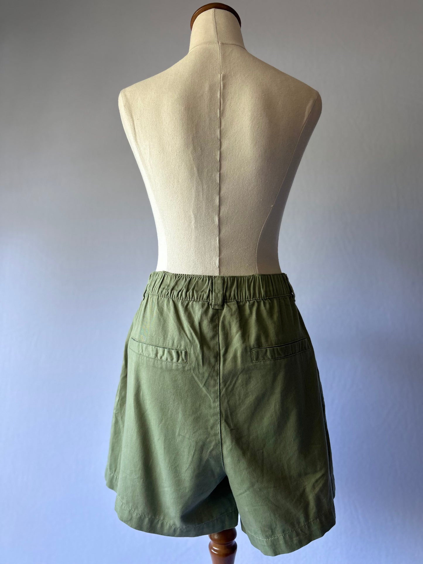 Olive Green Cotton Shorts – Size 12