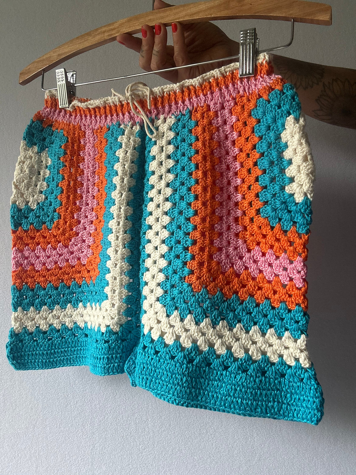 Handmade Cotton Crochet Cardigan & Shorts Set | Made by Mum