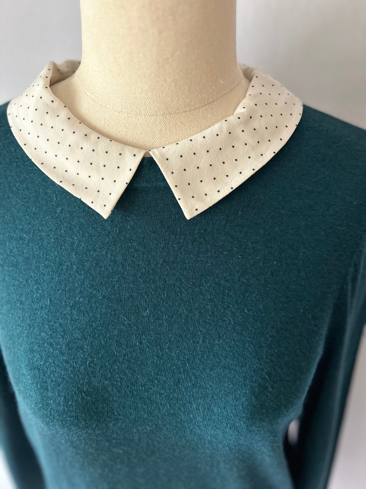 Marcs Cotton-Silk-Cashmere Peter Pan Collar Knit – Size S