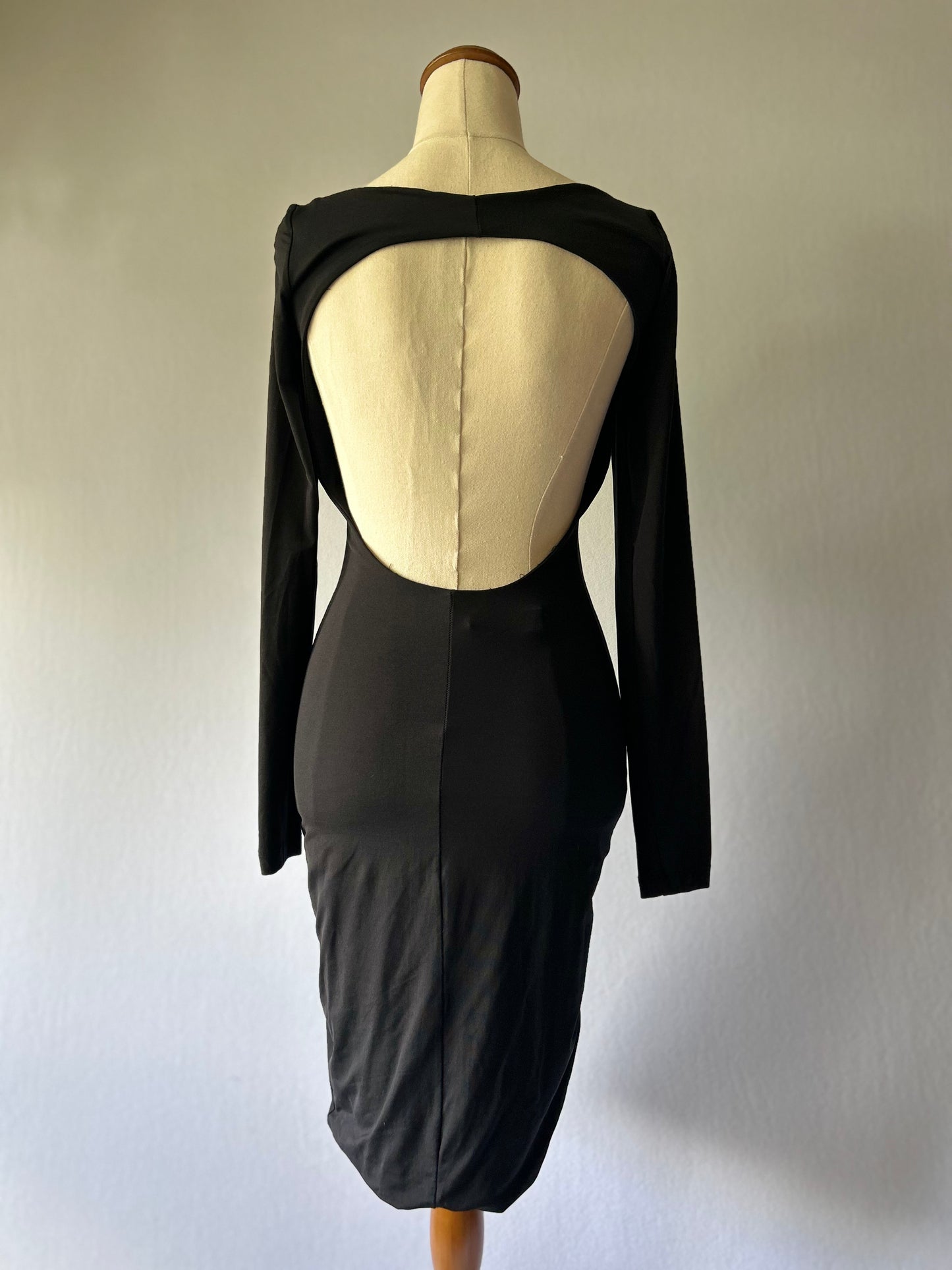 Kookai "Noir" Backless Bodycon Dress – Size 1