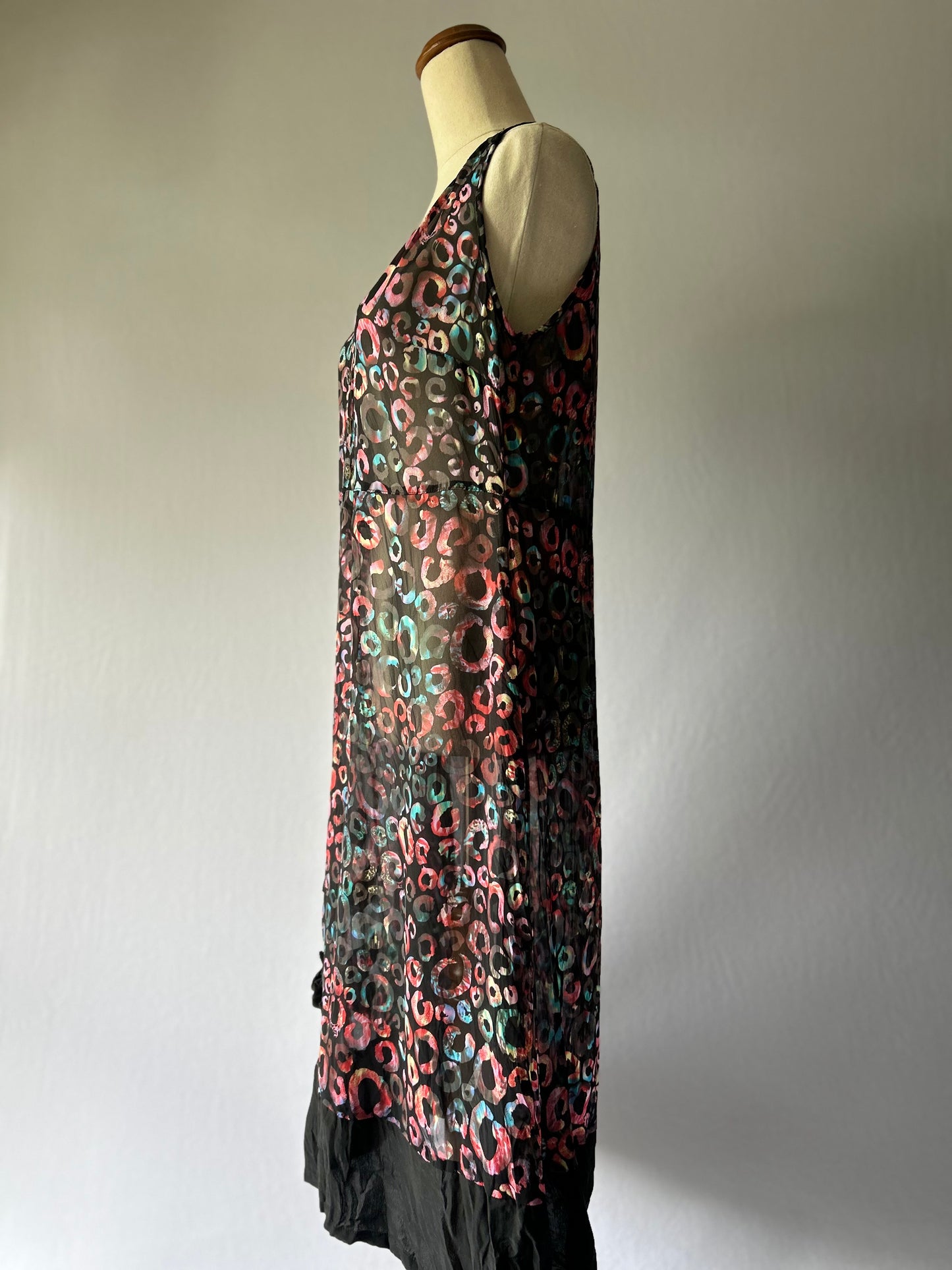 Colorful Leopard Print Sleeveless Dress – Size 10