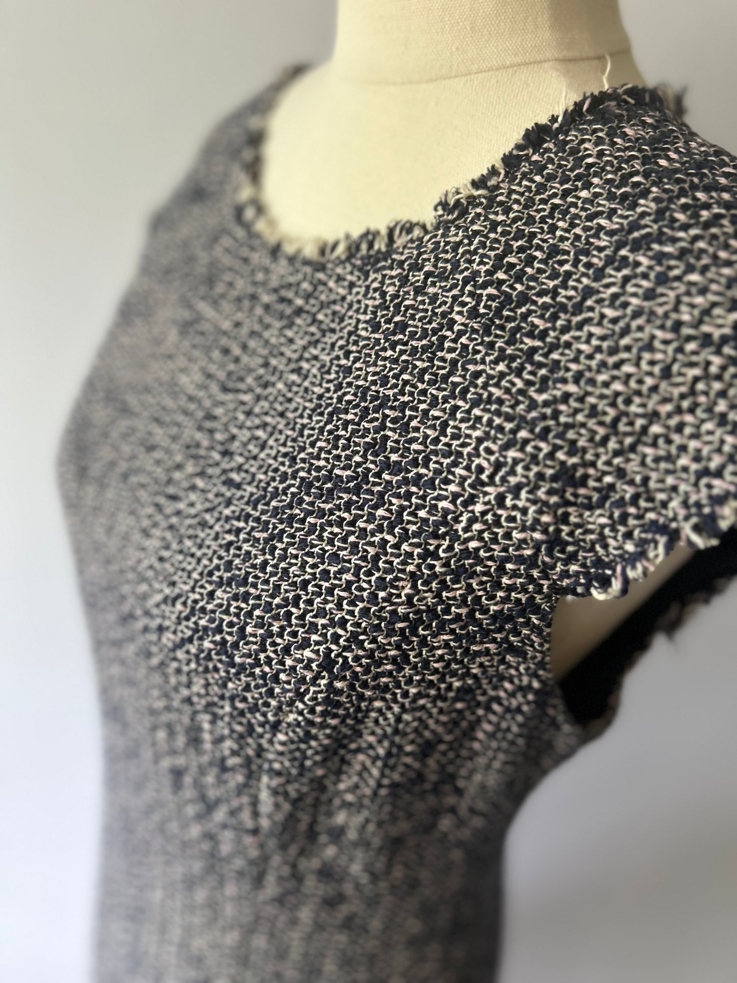 Rebecca Taylor Fringed Tweed Shift Dress – Size 6