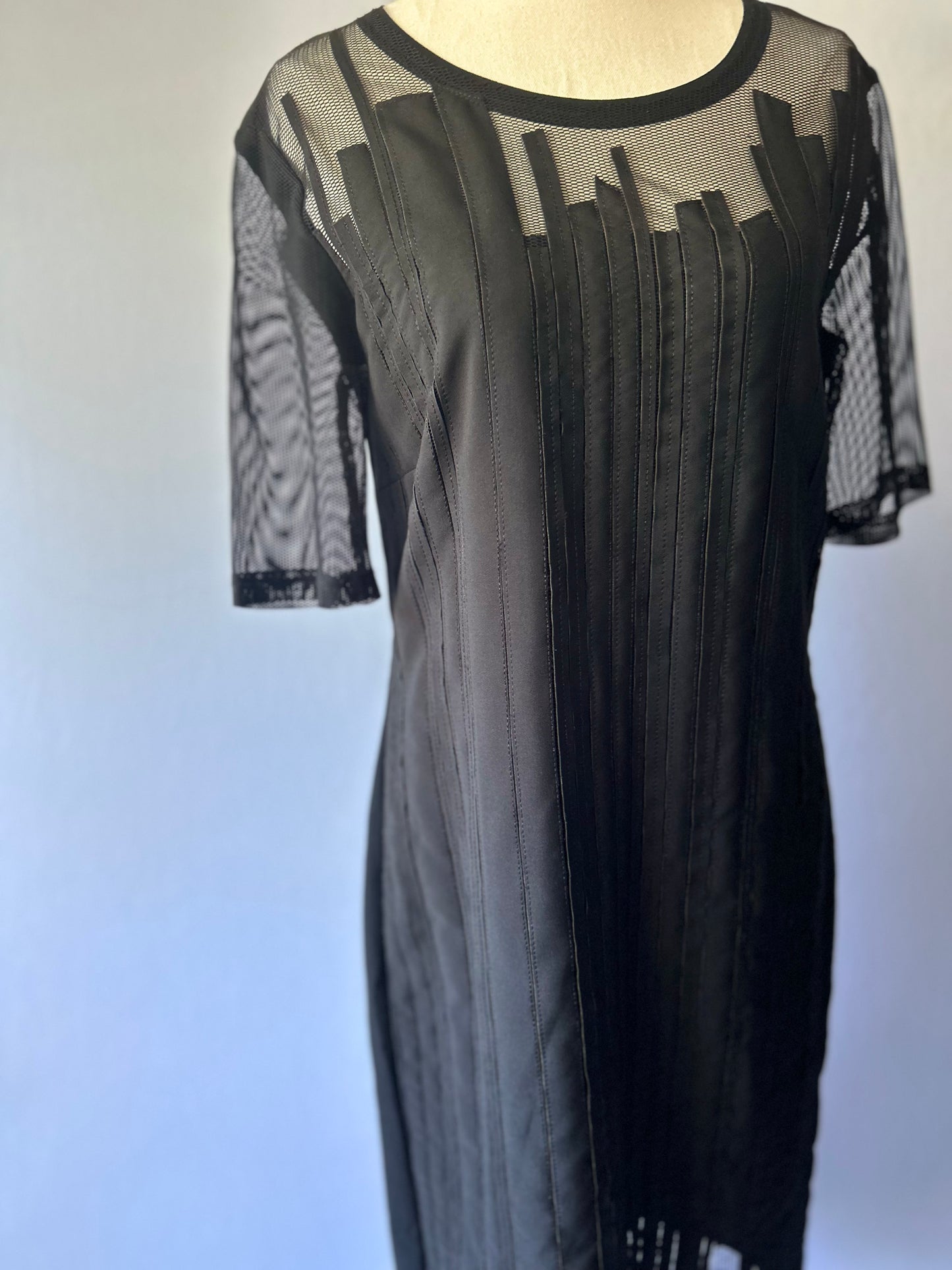 Verge Black Sheer Panel Dress – Size 10
